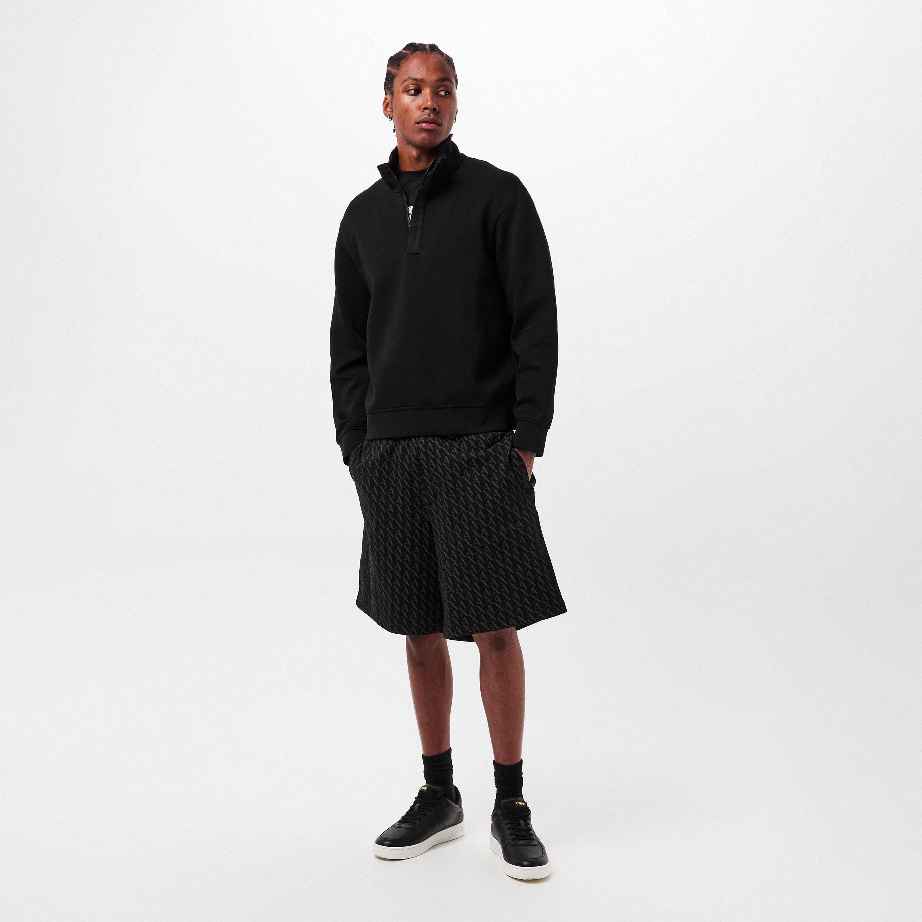 Black - Armani Exchange - Men's Quarter Zip Pullover - 6