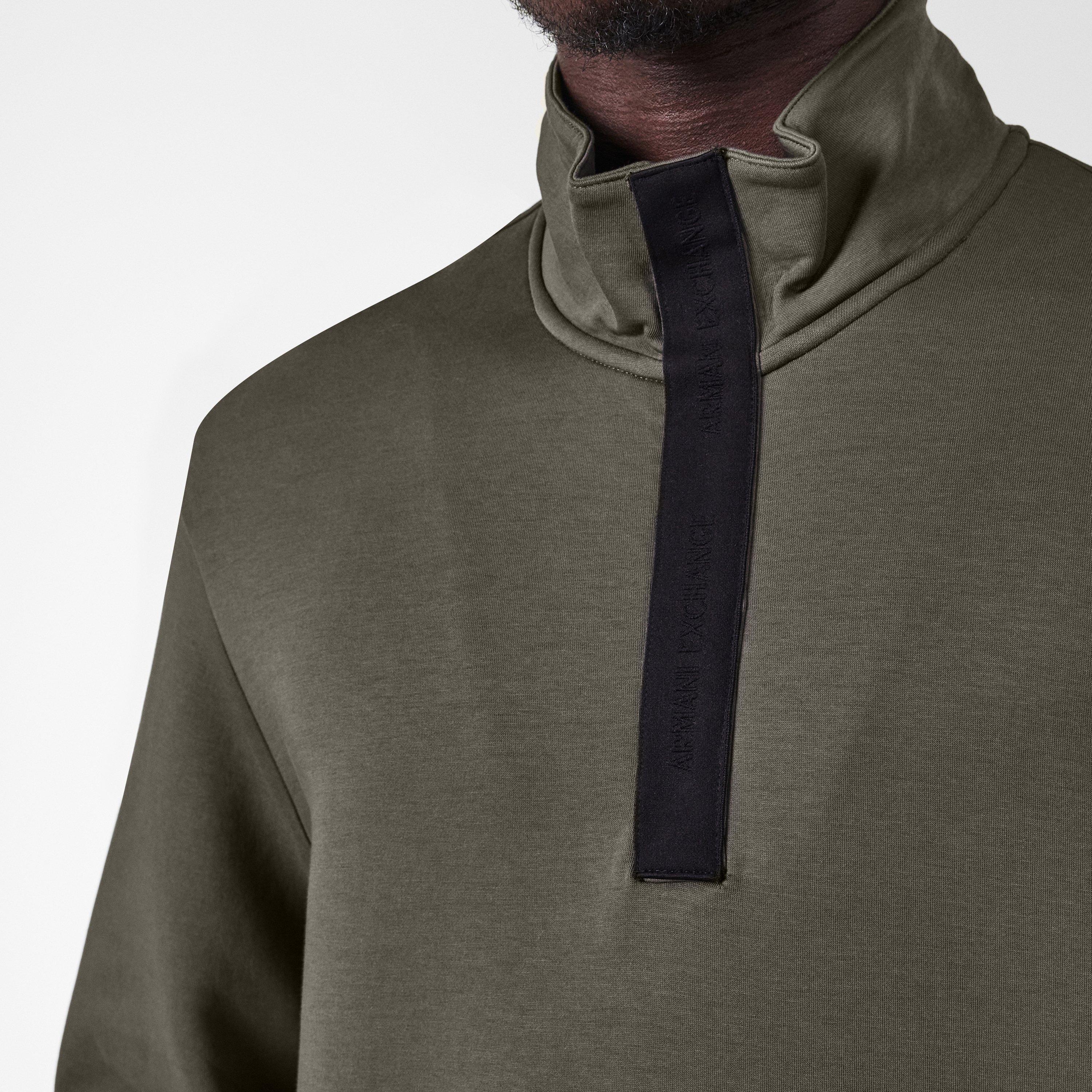 Khaki U8144 - Armani Exchange - Men's quarter Zip Fleece - 5