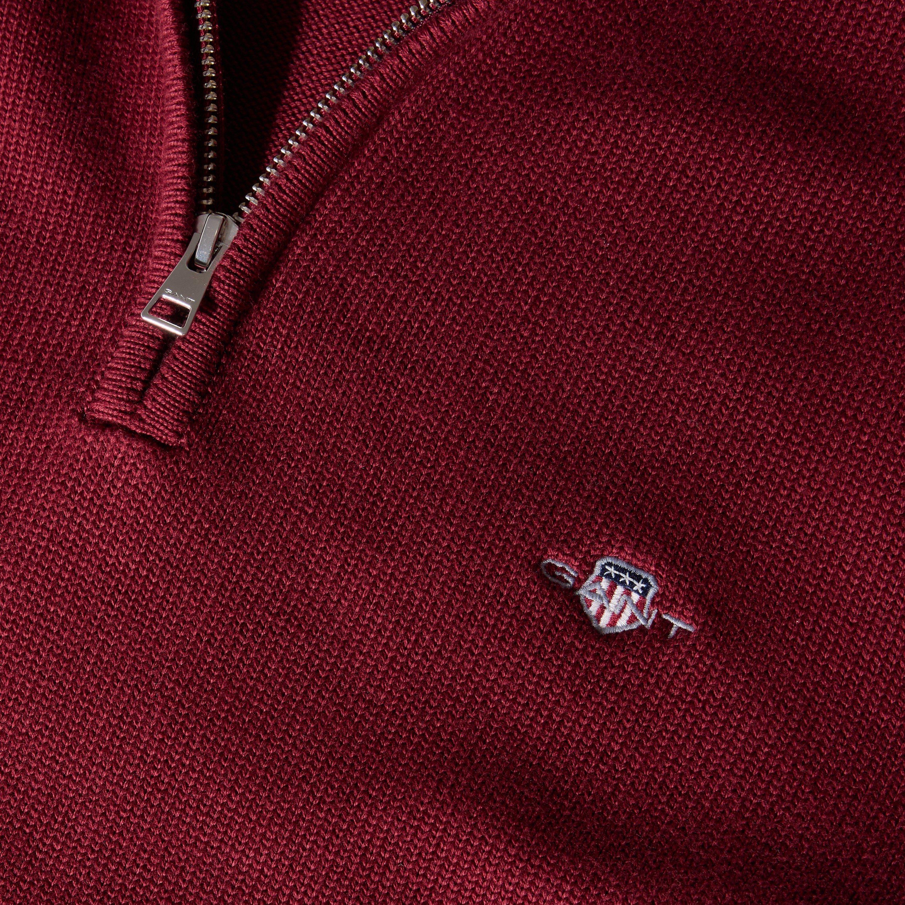 PLUMPED RED - Gant - Gant Casual Cotton Halfzip Plumped Red L - 3