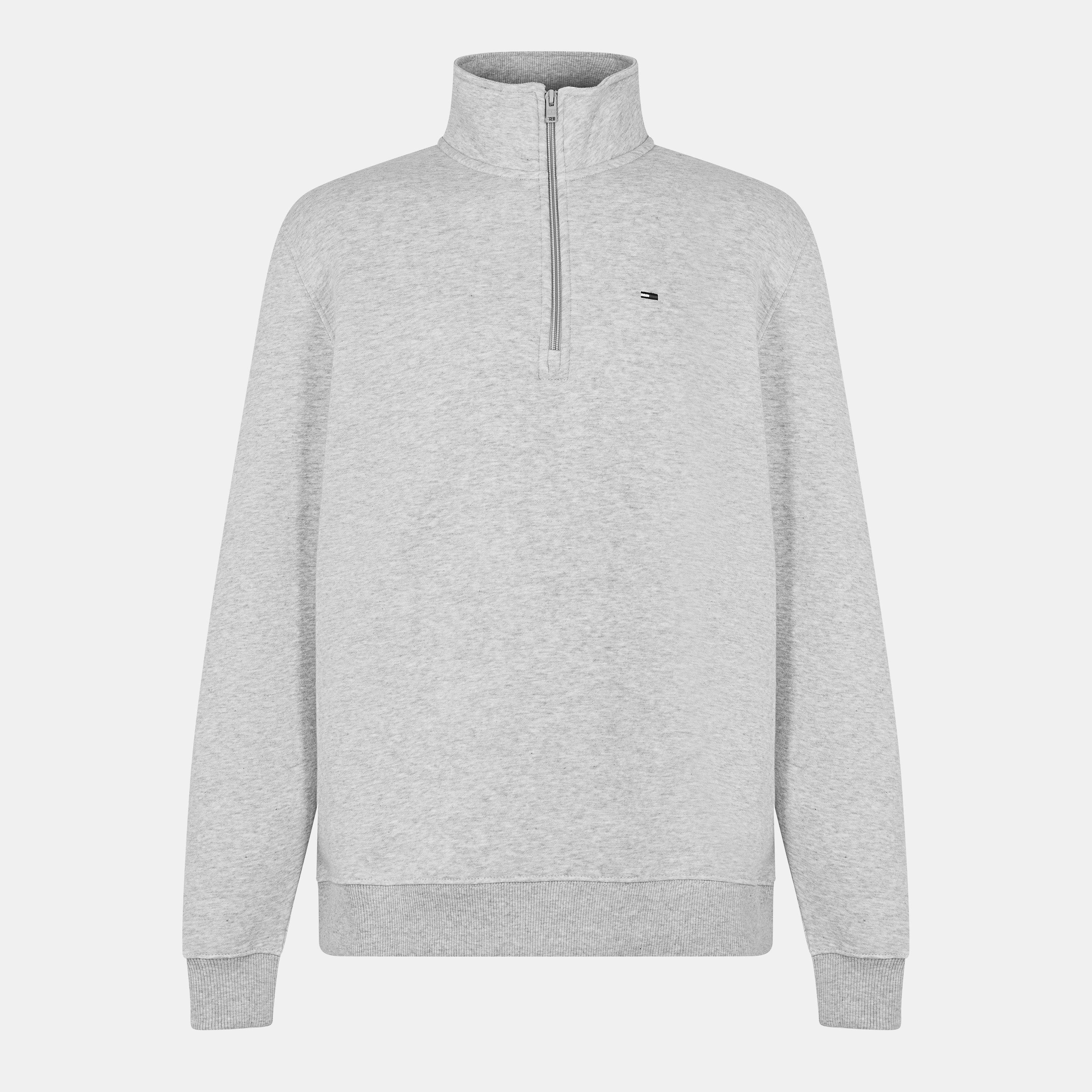 Tommy Jeans Men's Flag 1/4 Zip Fleece - Lt Grey P01 - L