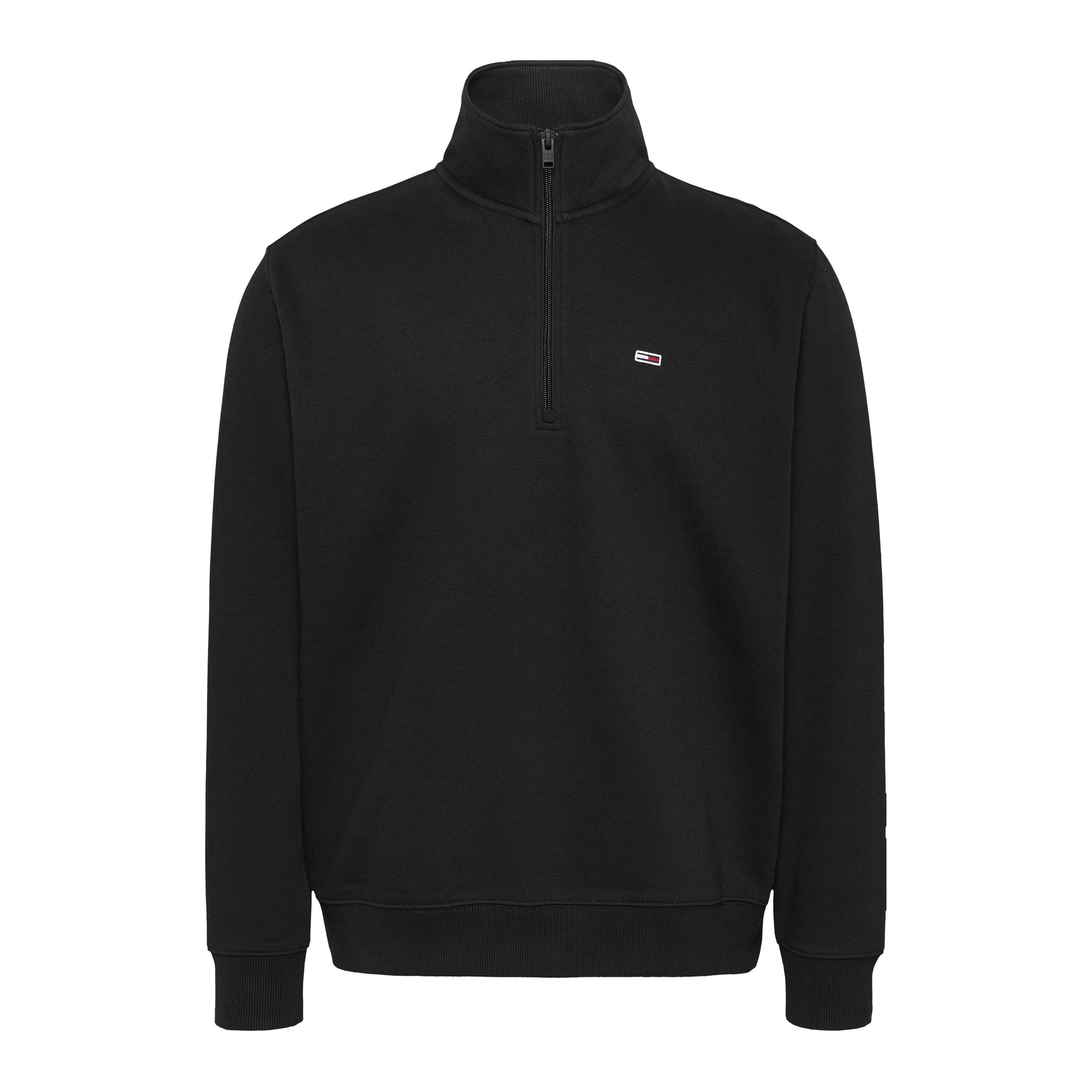 Tommy Jeans Men's Flag 1/4 Zip Fleece - Black Bds - L