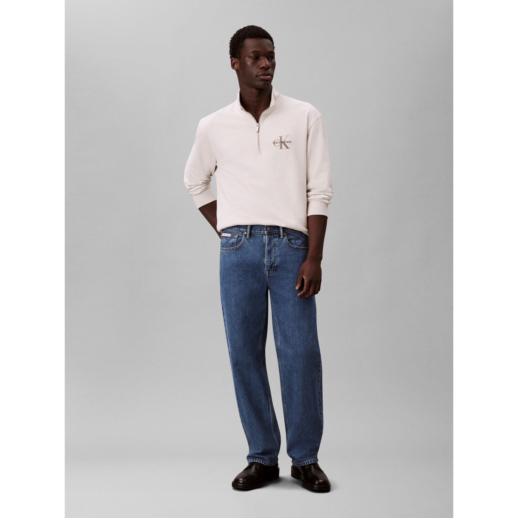 Chalk 67U - Calvin Klein Jeans - Men's CKJ Monogram Quarter-Zip Fleece - 3