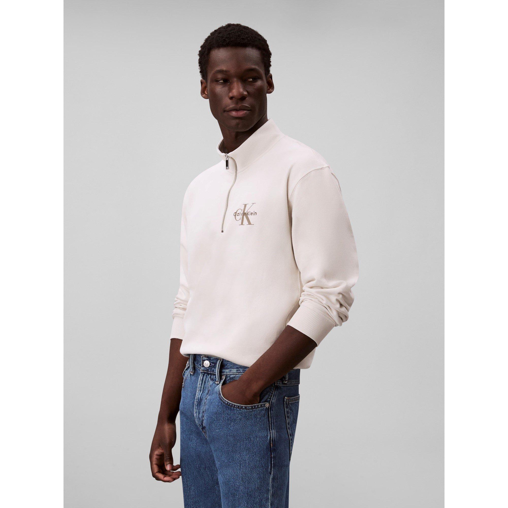 Chalk 67U - Calvin Klein Jeans - Men's CKJ Monogram Quarter-Zip Fleece - 5