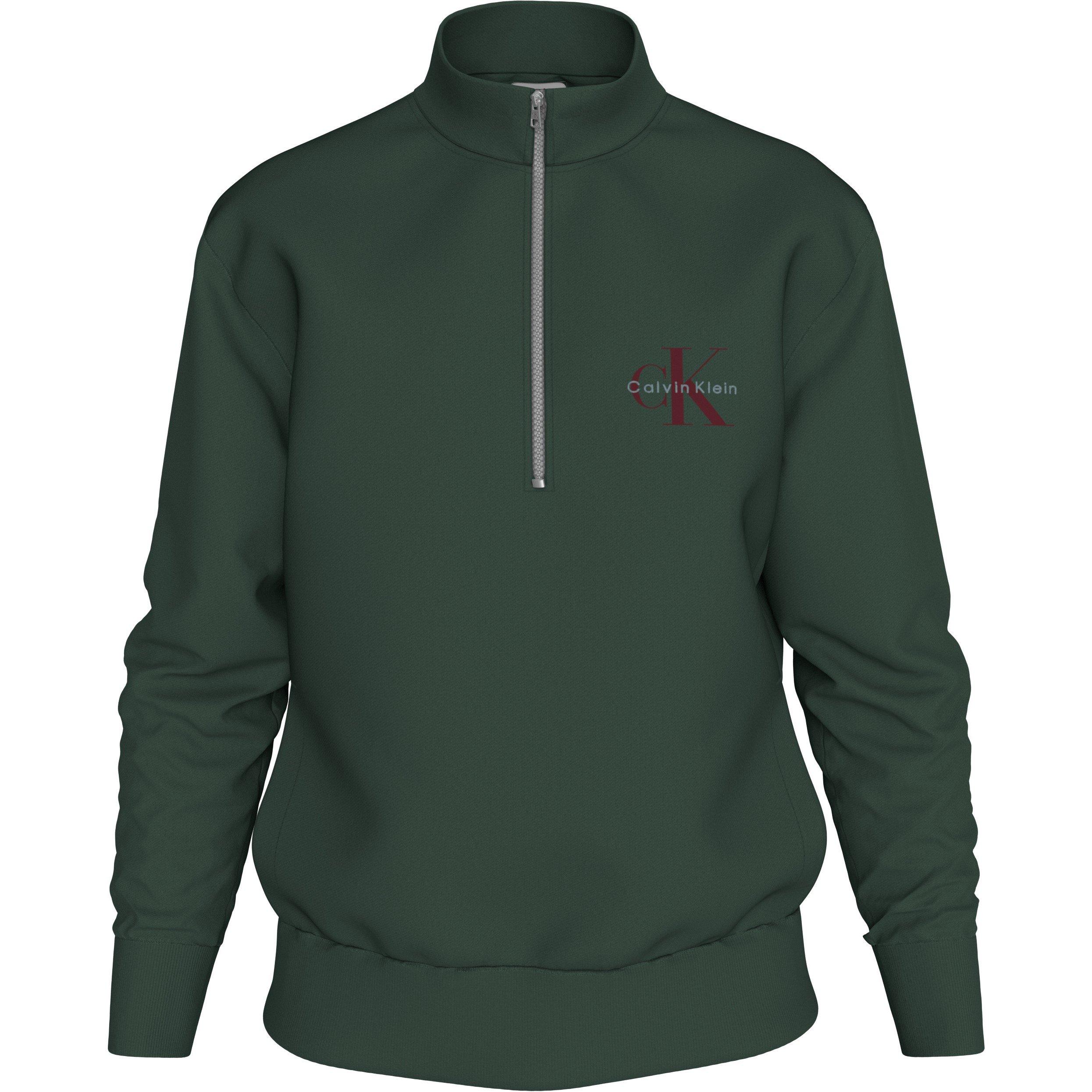 Calvin Klein Jeans Men's Ckj Monogram Quarter-Zip Fleece - Sycamore Llg - S