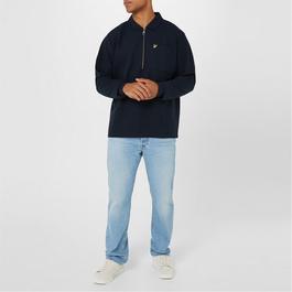 logo-patch cotton-blend hoodie Lyle Crest 1/4 Zip Sn32