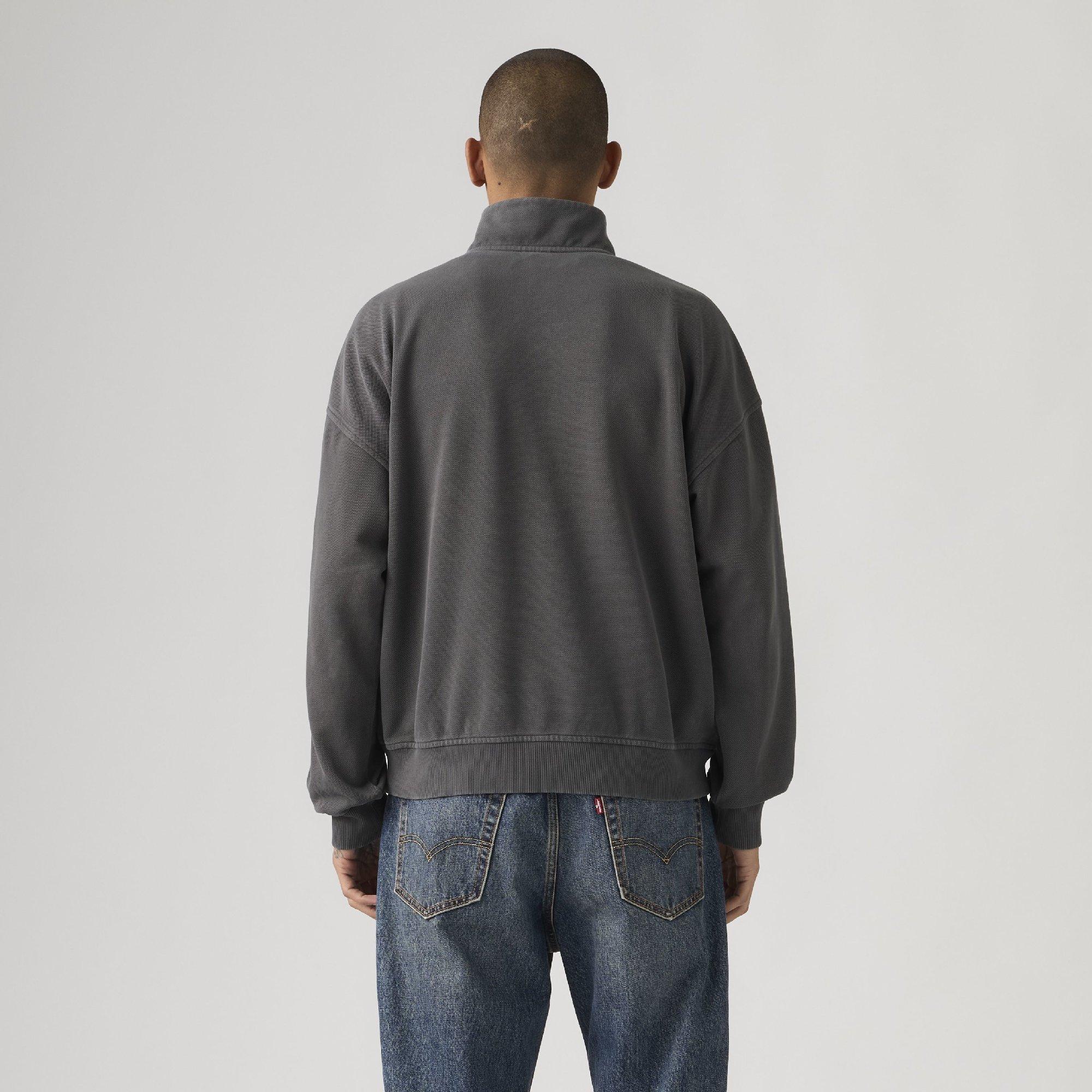 BlackenedPearl - Levis - Men's Marina Cotton 1/4-Zip Oversized Fit Fleece Top - 3