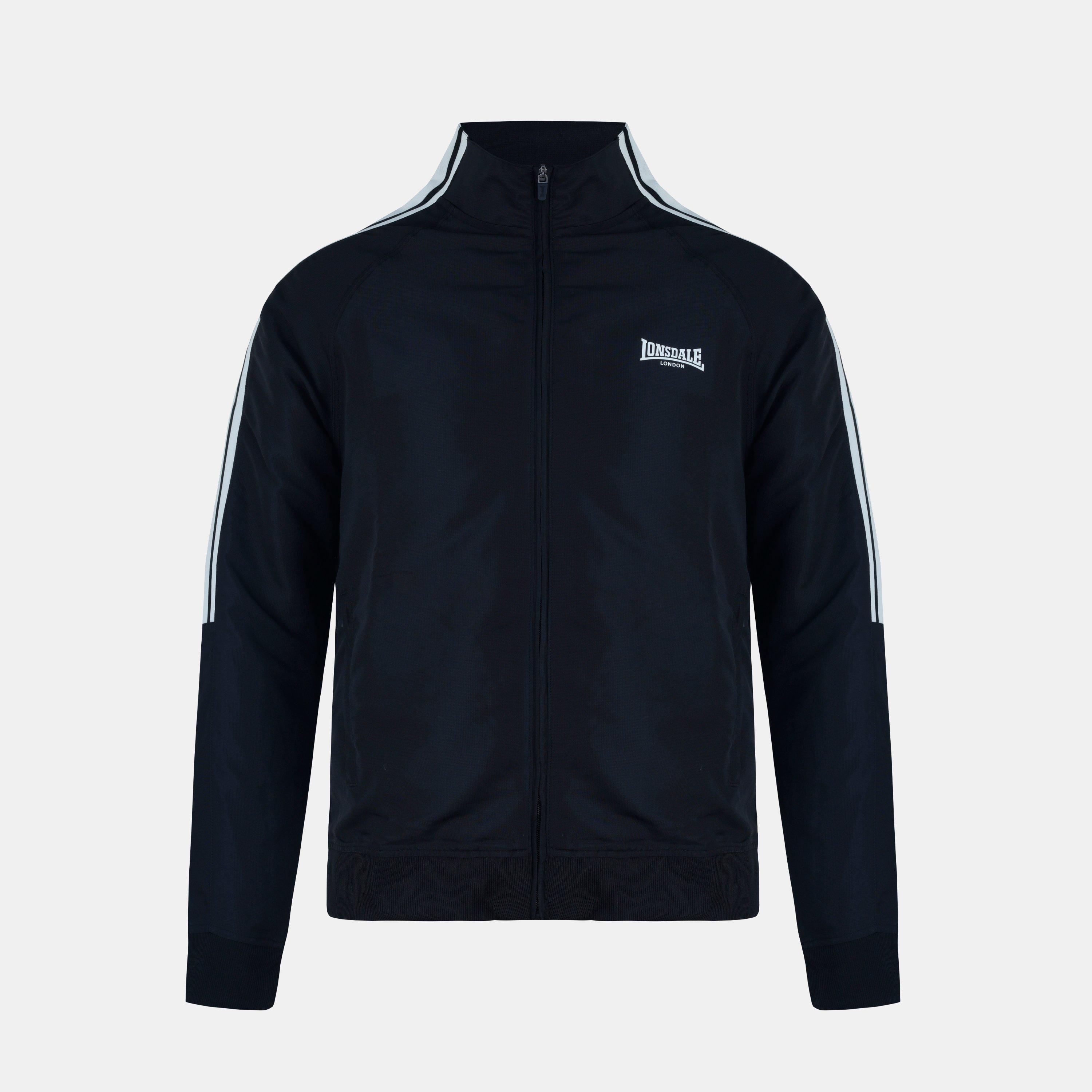 Black - Lonsdale - Men's Ess Wov Full Zip Long Sleeve Mesh Lined Tracksuit Top - 1