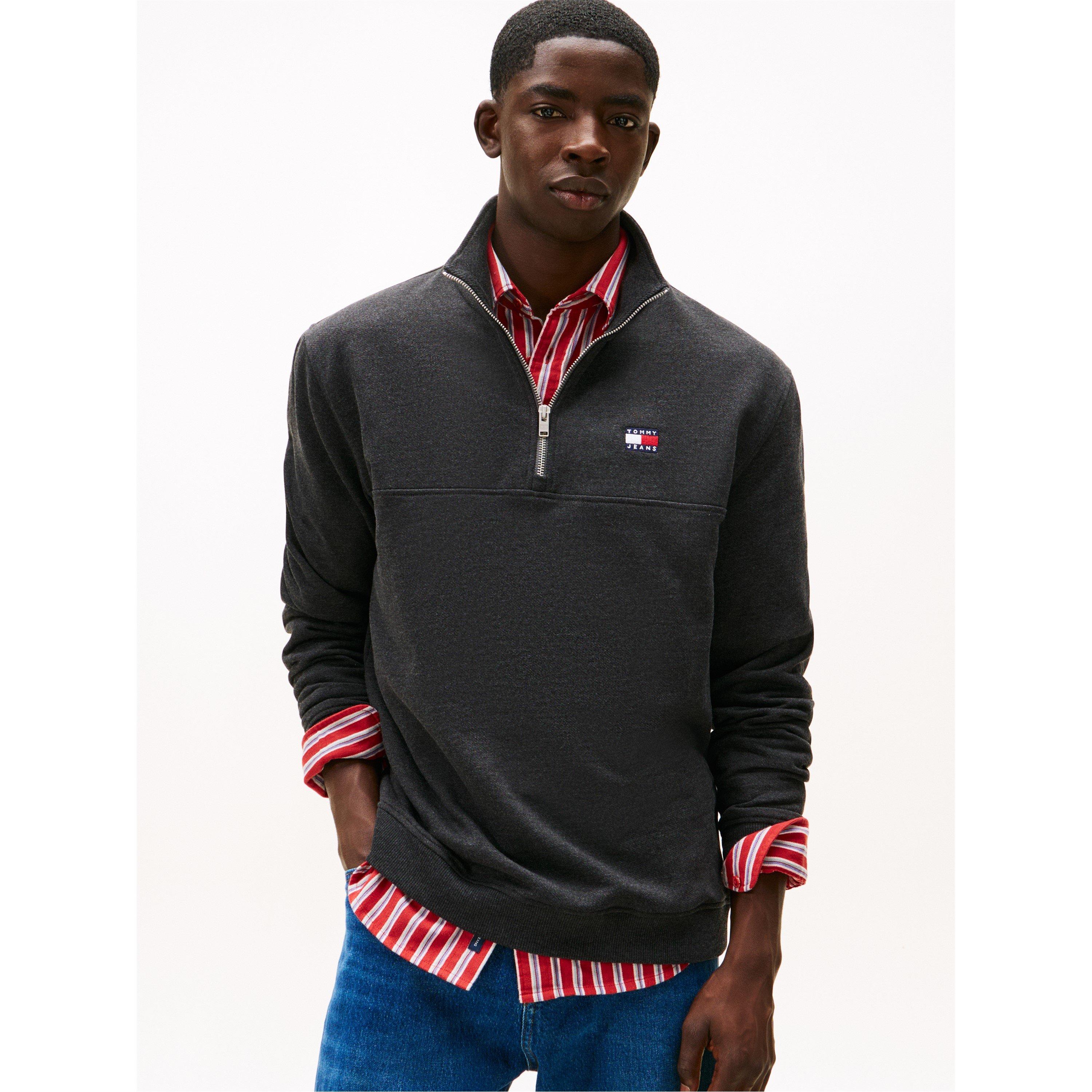 Black Htr - Tommy Jeans - TJ Reg Badge 1/4Z Sn61 - 2