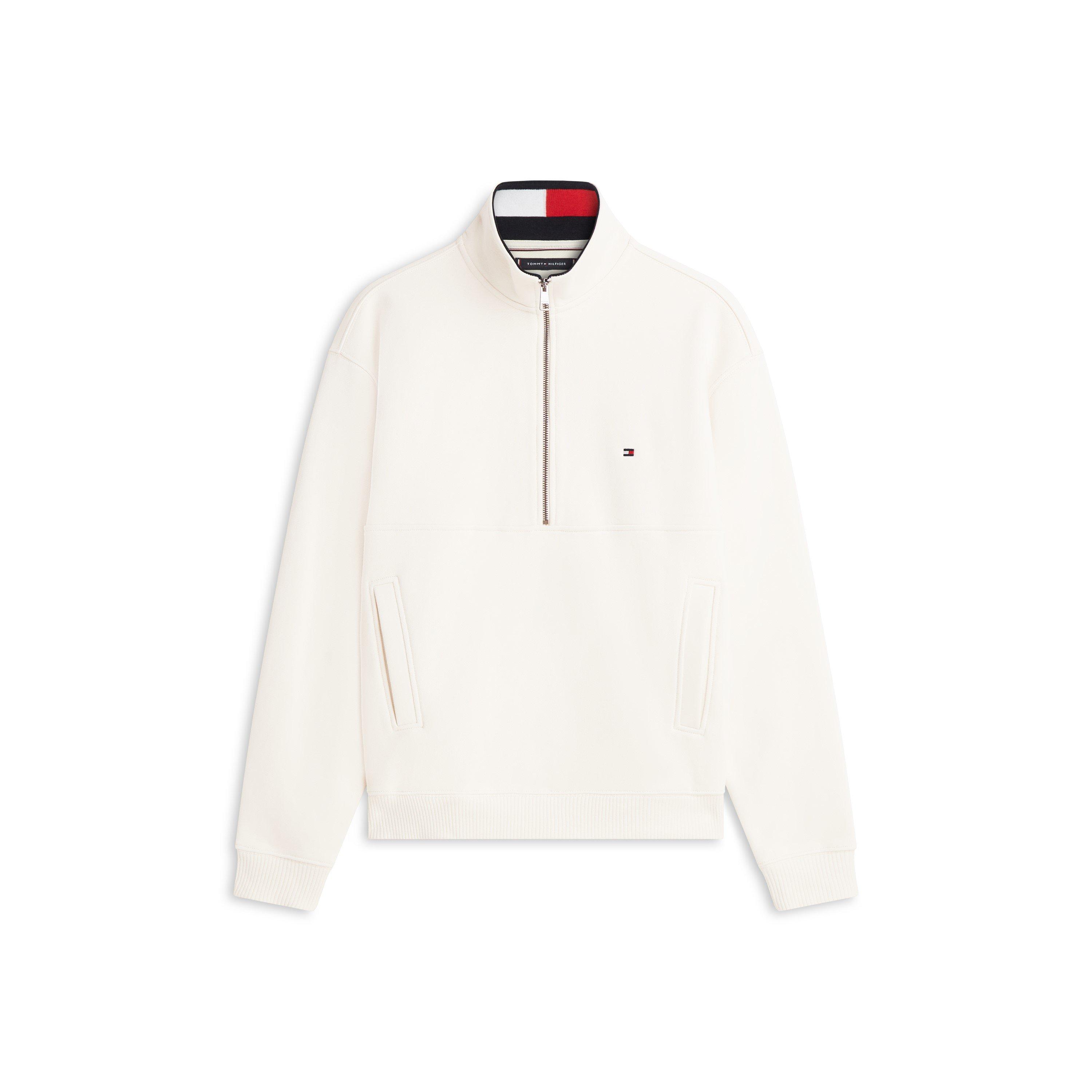 Tommy Hilfiger Men's 1/4 Zip Fleece - Ivory Petal - XL