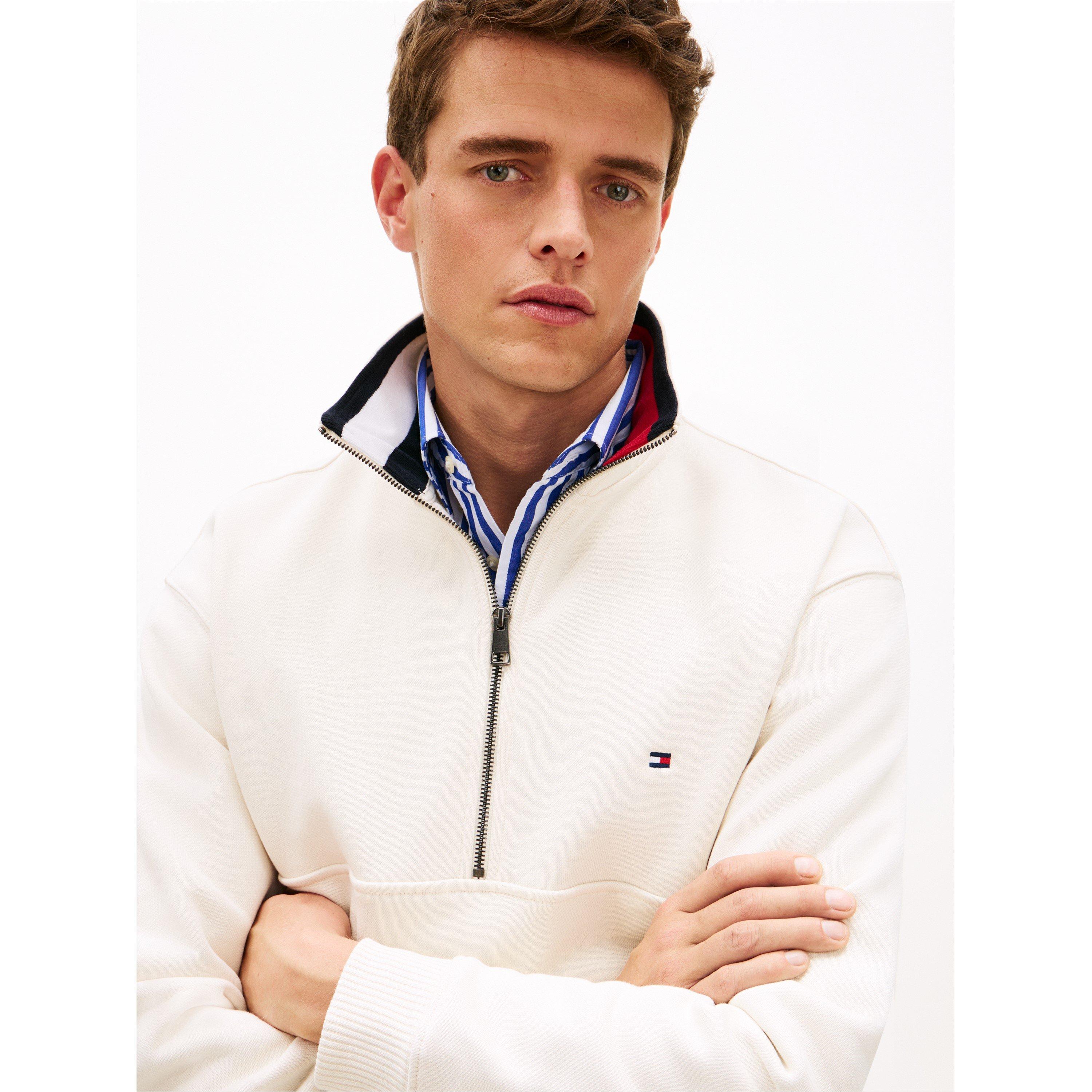 Ivory Petal - Tommy Hilfiger - Tommy Flag 1/2Zip Sn62 - 3