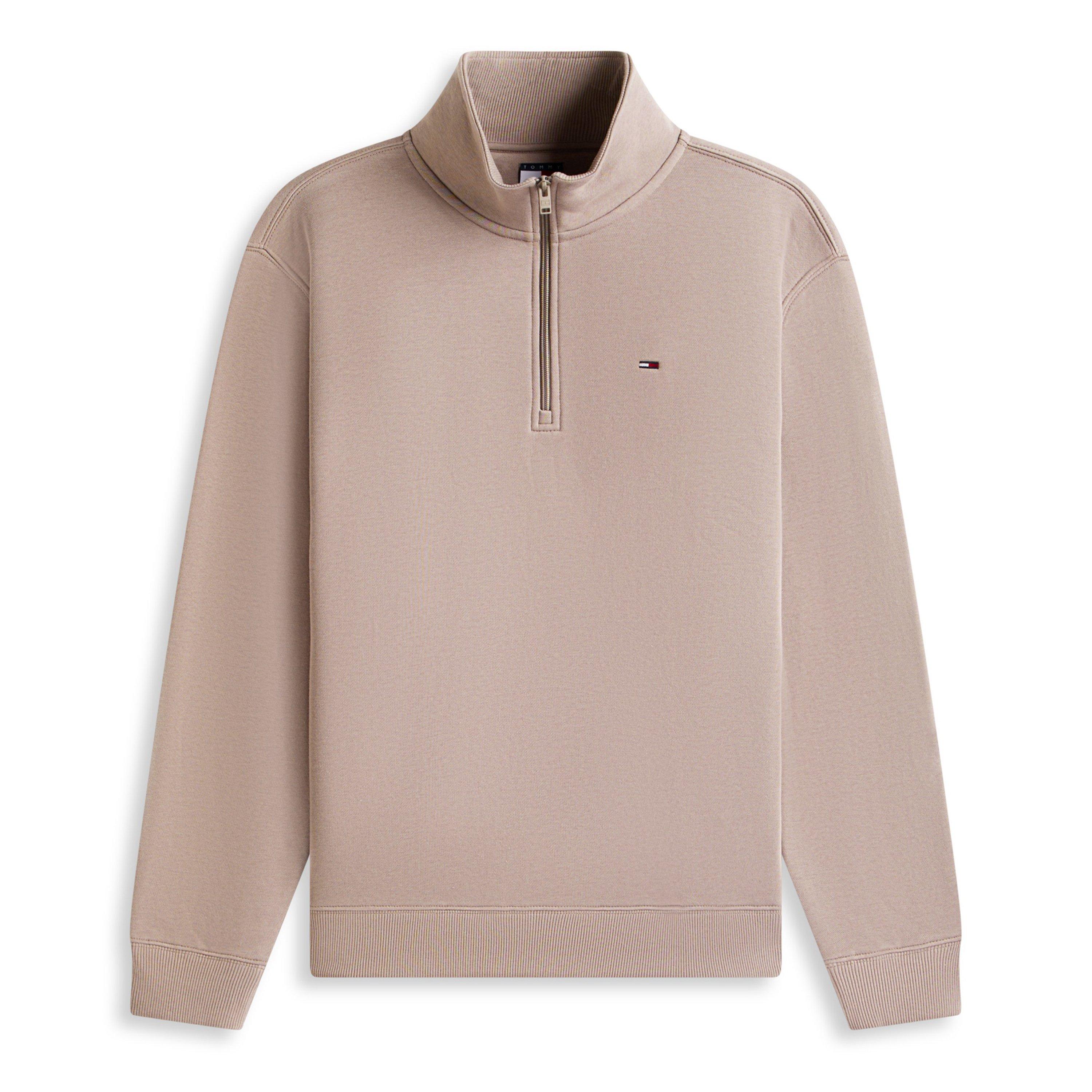 Tommy Jeans Men's Tj Flag Fleece Quarter-Zip Jumper - Ivy Mink - S