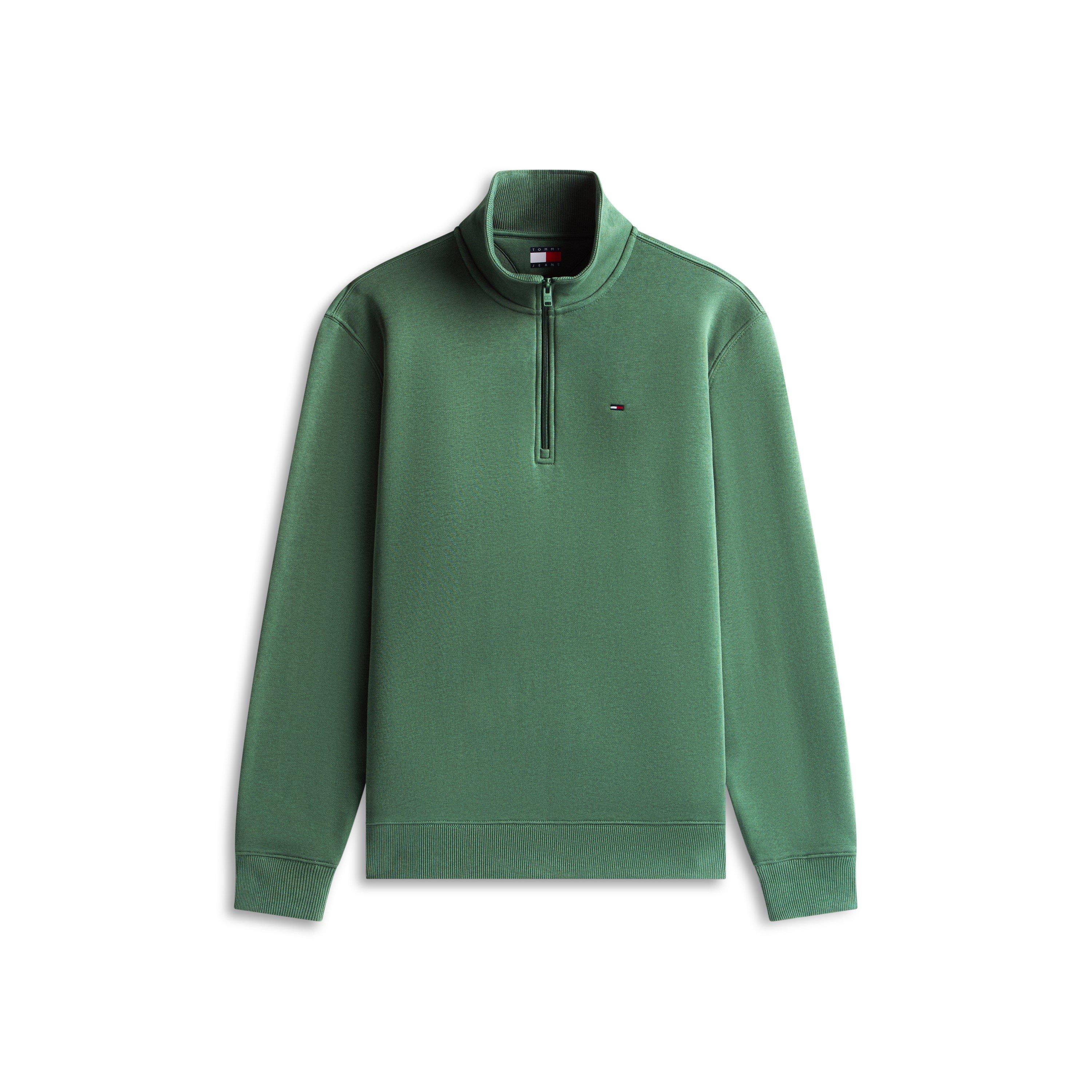 Tommy Jeans Men's Tj Flag Fleece Quarter-Zip Jumper - Shadow Pine - XL