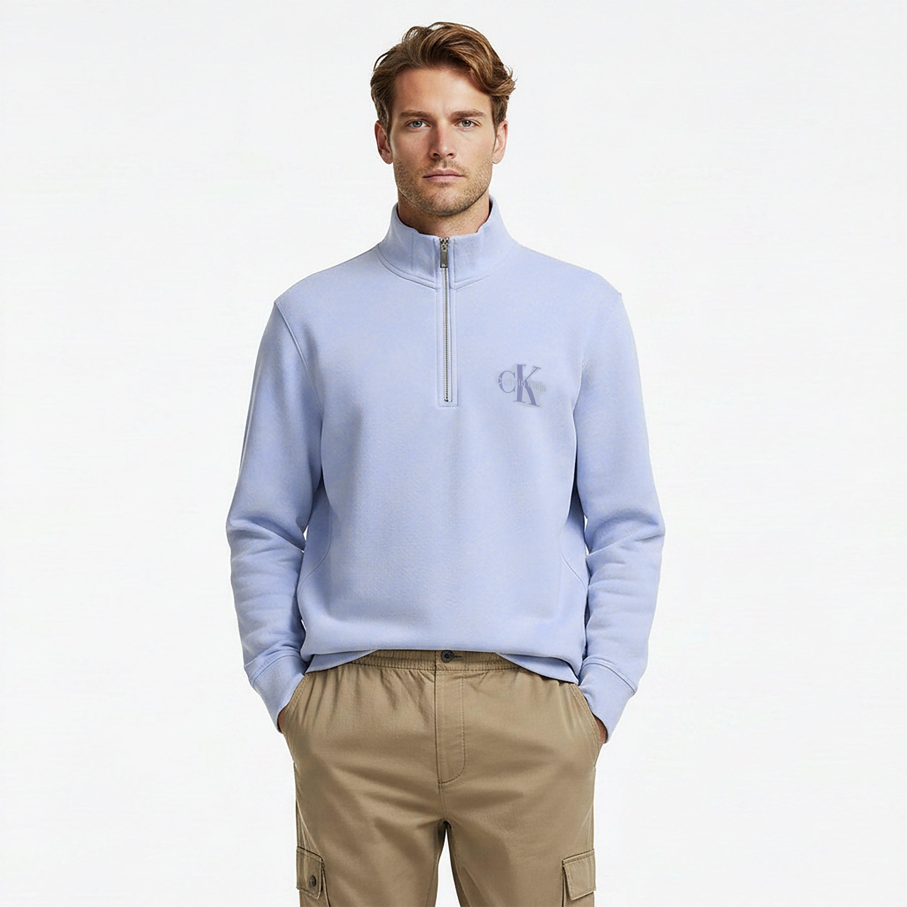 Casual Blue - Calvin Klein Jeans - Men's 1/4 Zip Fleece - 3
