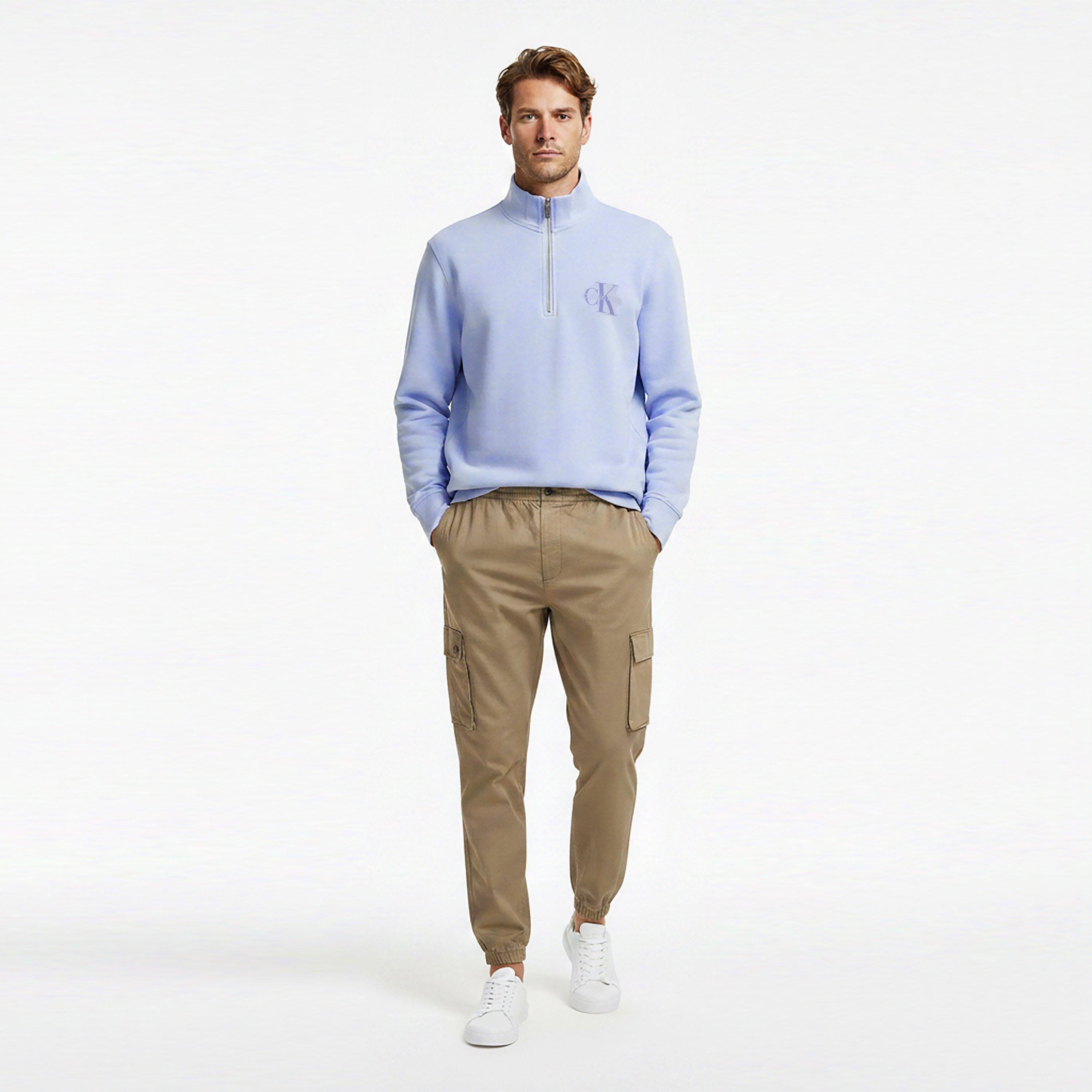 Casual Blue - Calvin Klein Jeans - Men's 1/4 Zip Fleece - 6