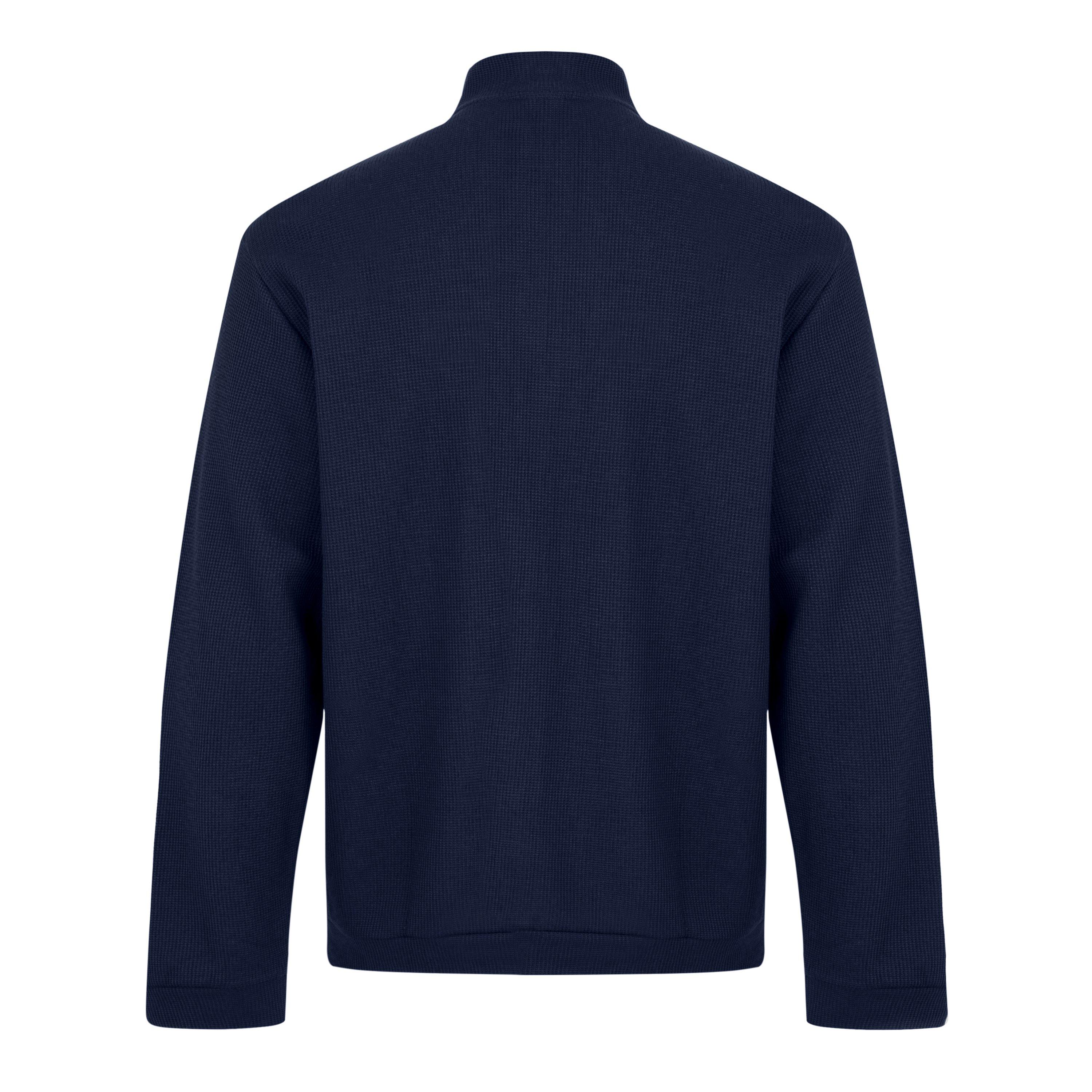 Armani Blue - Emporio Armani - Men's Waffle Cotton 1/4 Zip Fleece Top - 2