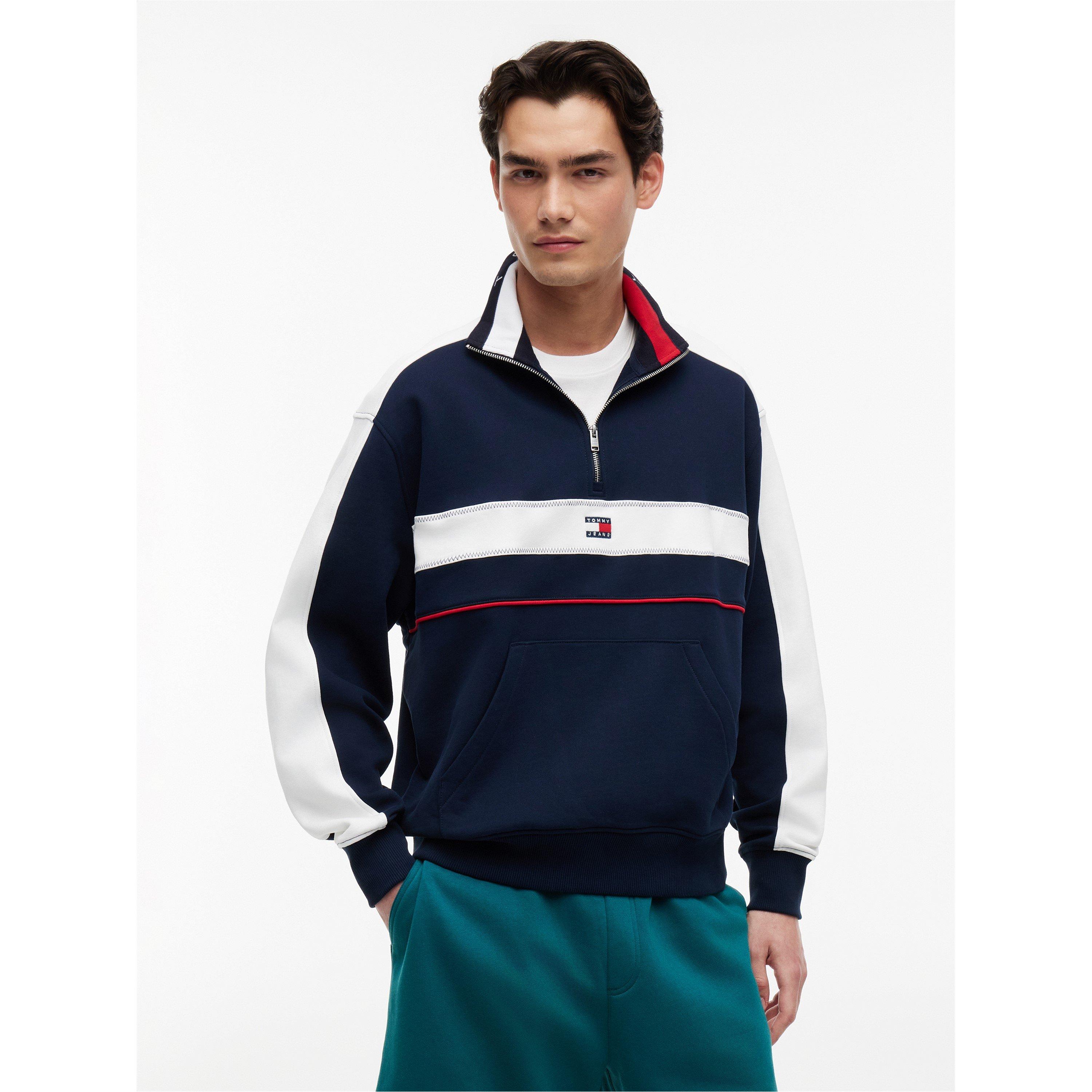 Nvy/Red/Wht - Tommy Jeans - Men's 1/4 Zip Fleece - 2