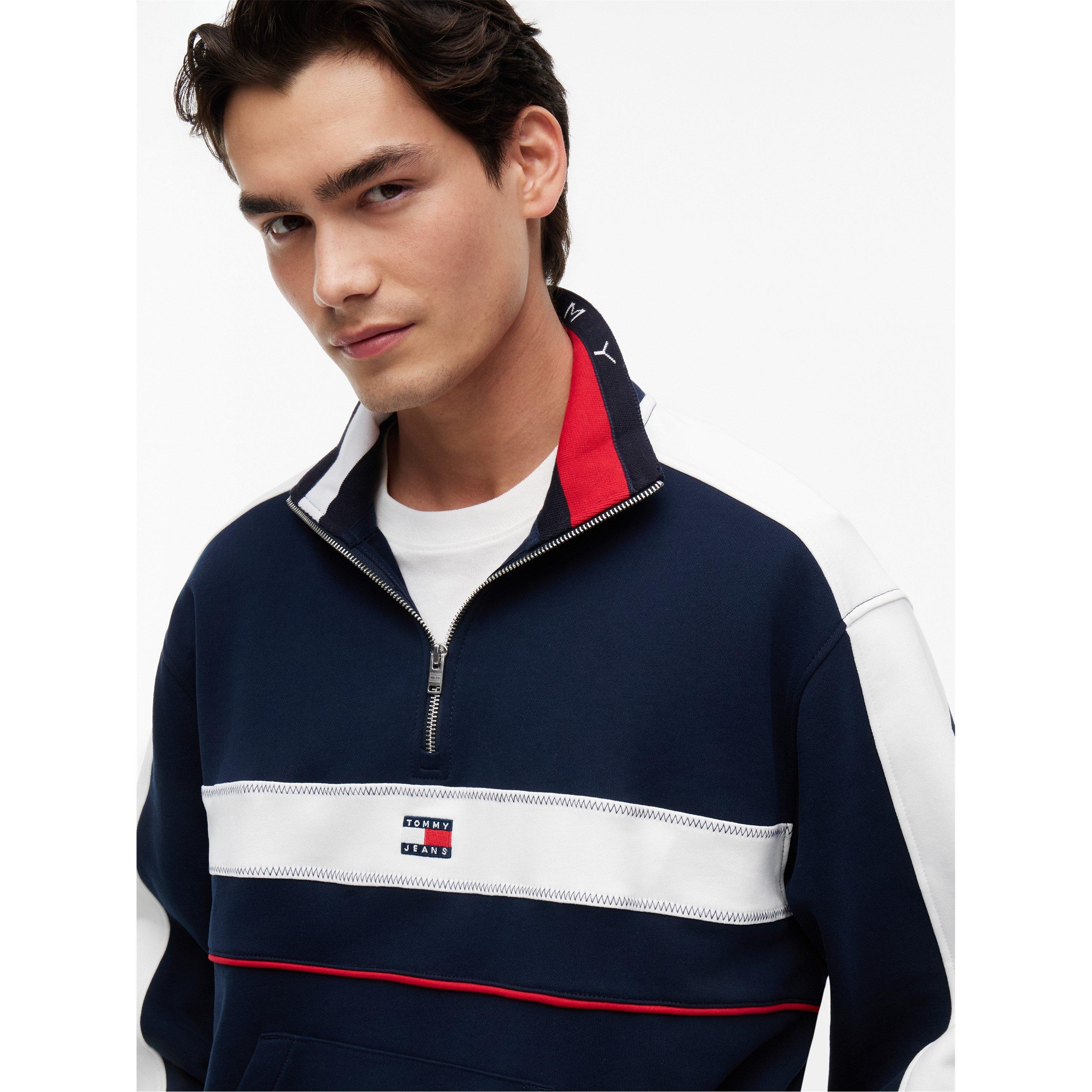 Nvy/Red/Wht - Tommy Jeans - Men's 1/4 Zip Fleece - 4