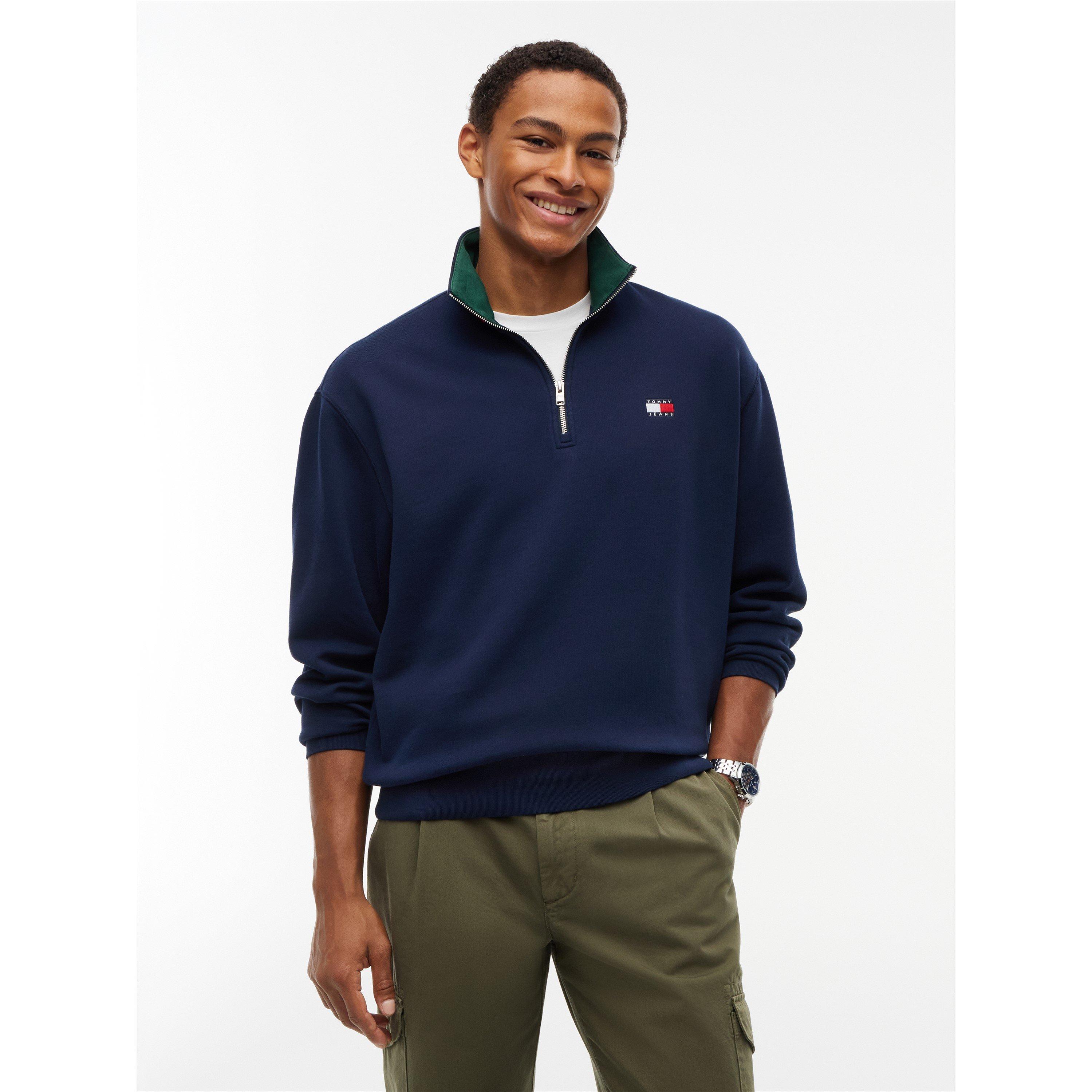 Dark Blue - Tommy Jeans - TJ 1/4Zip Collr Logo Sn64 - 2