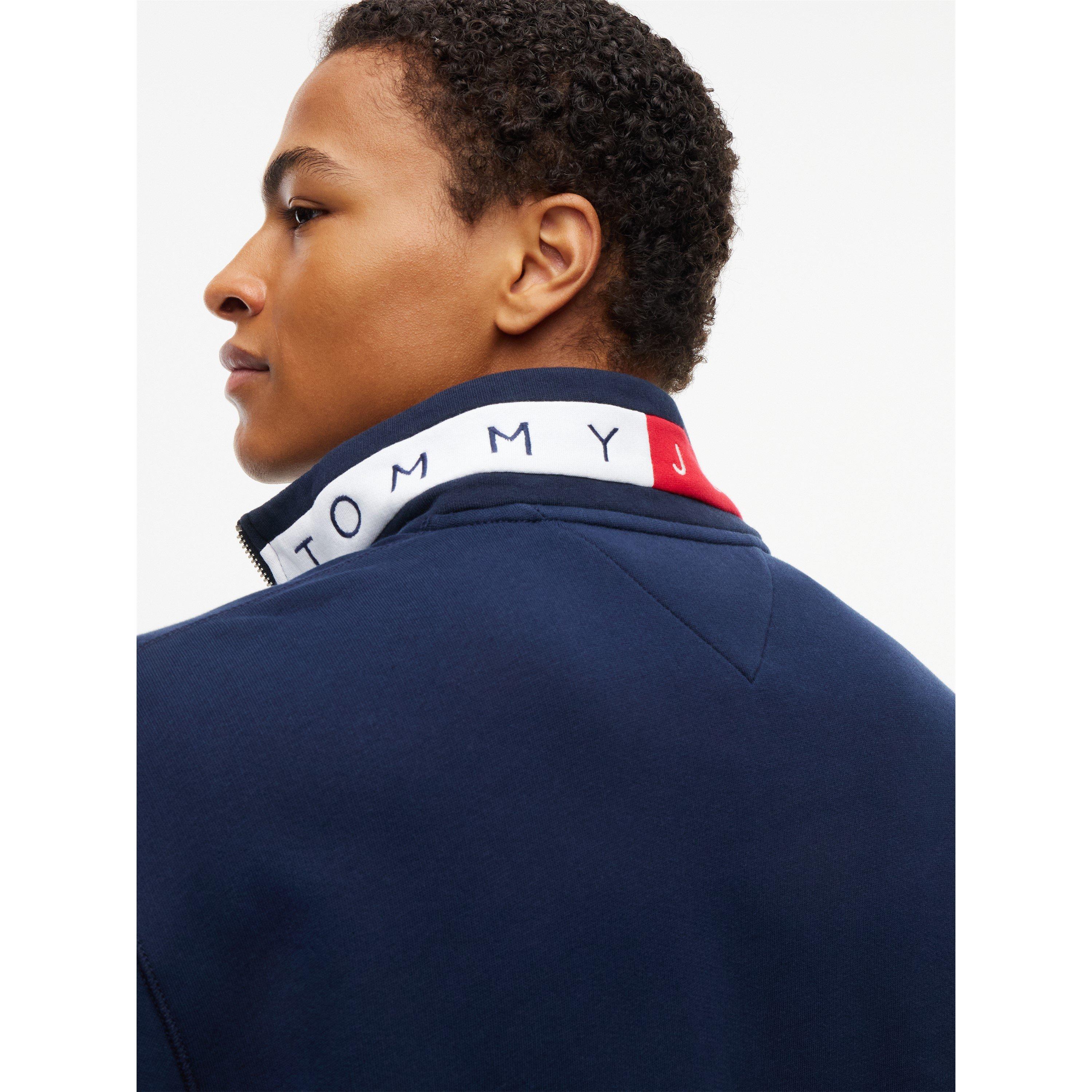 Dark Blue - Tommy Jeans - TJ 1/4Zip Collr Logo Sn64 - 3