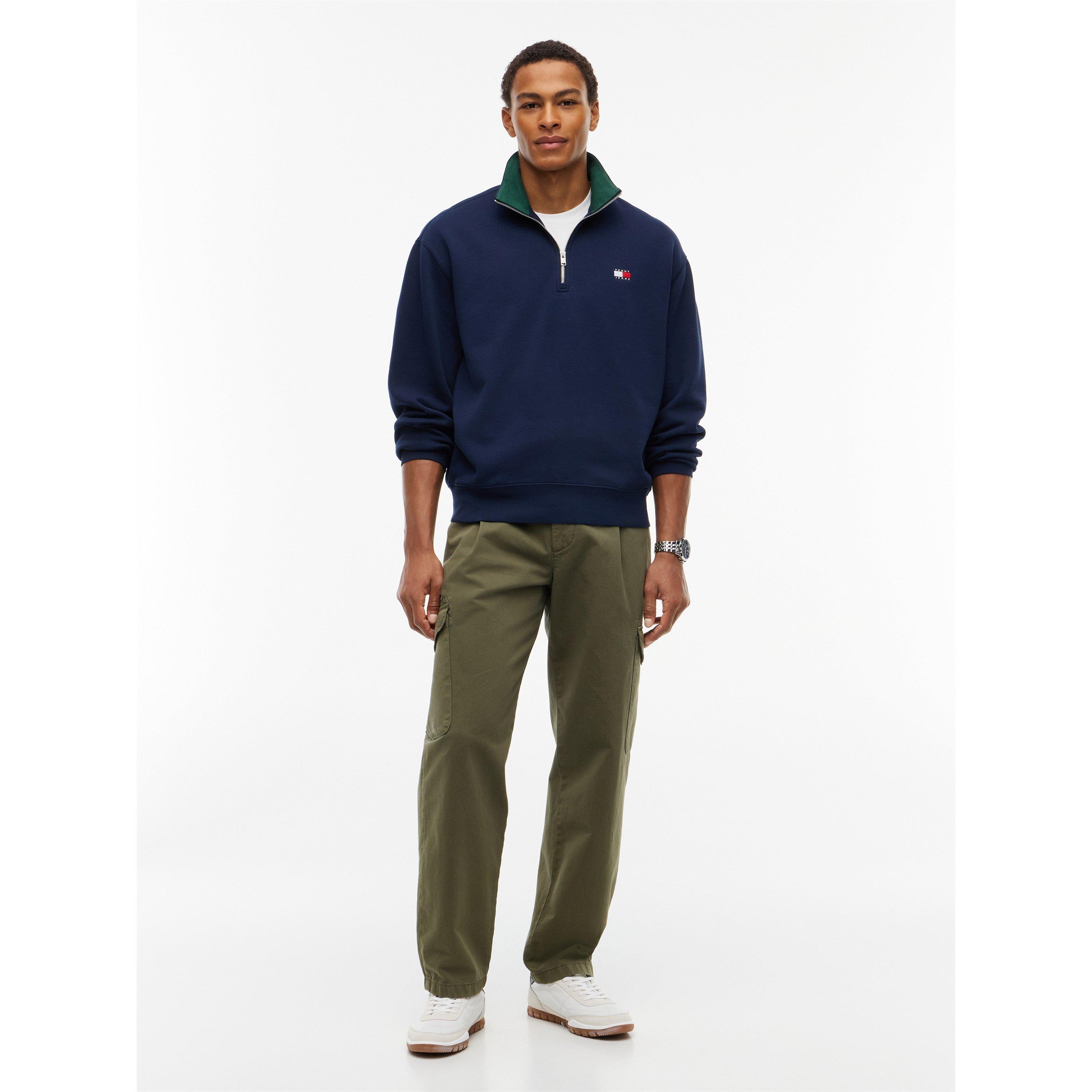 Dark Blue - Tommy Jeans - TJ 1/4Zip Collr Logo Sn64 - 4