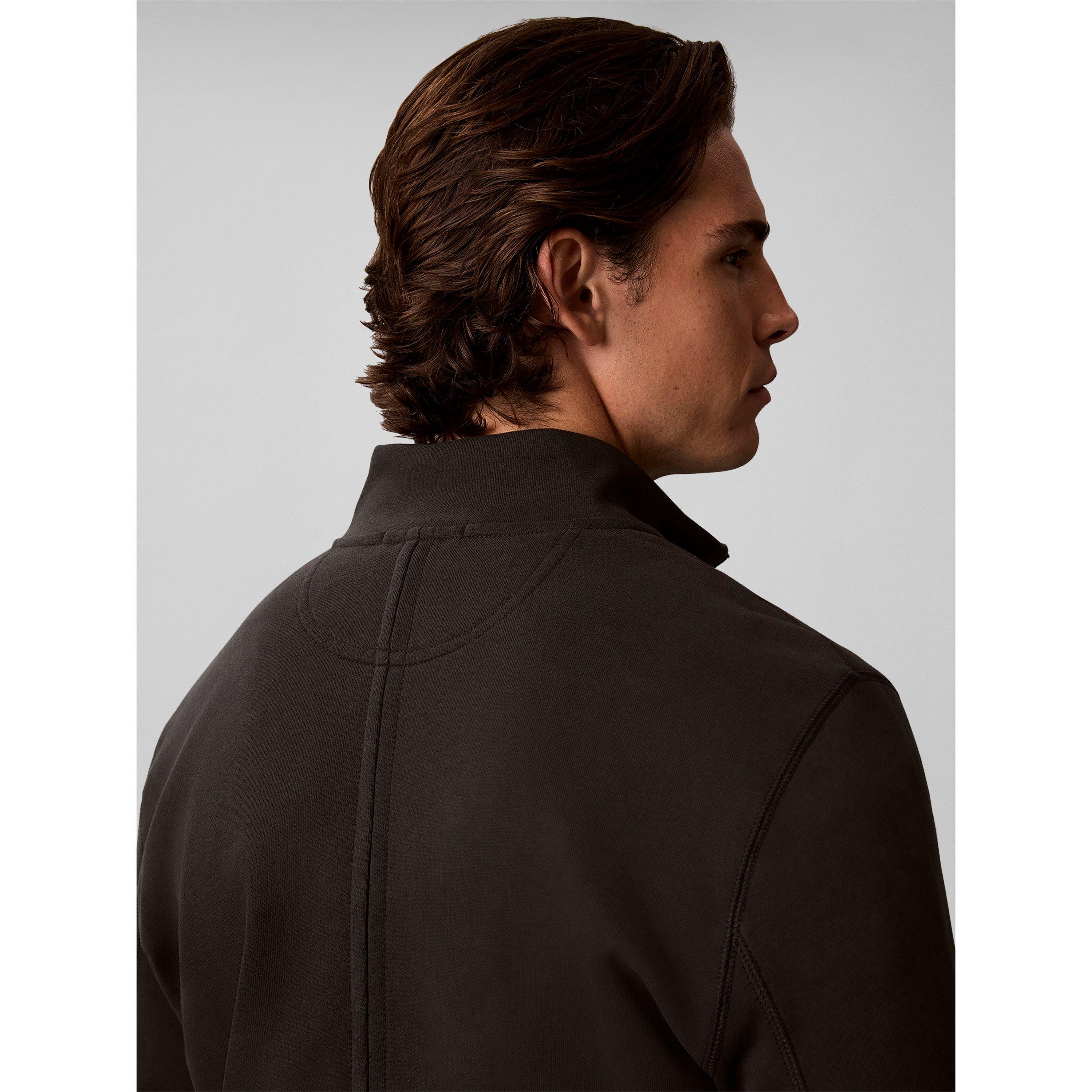 Black 8MN - Calvin Klein Jeans - Men's Badge 1/4-Zip Cotton Fleece Top - 5