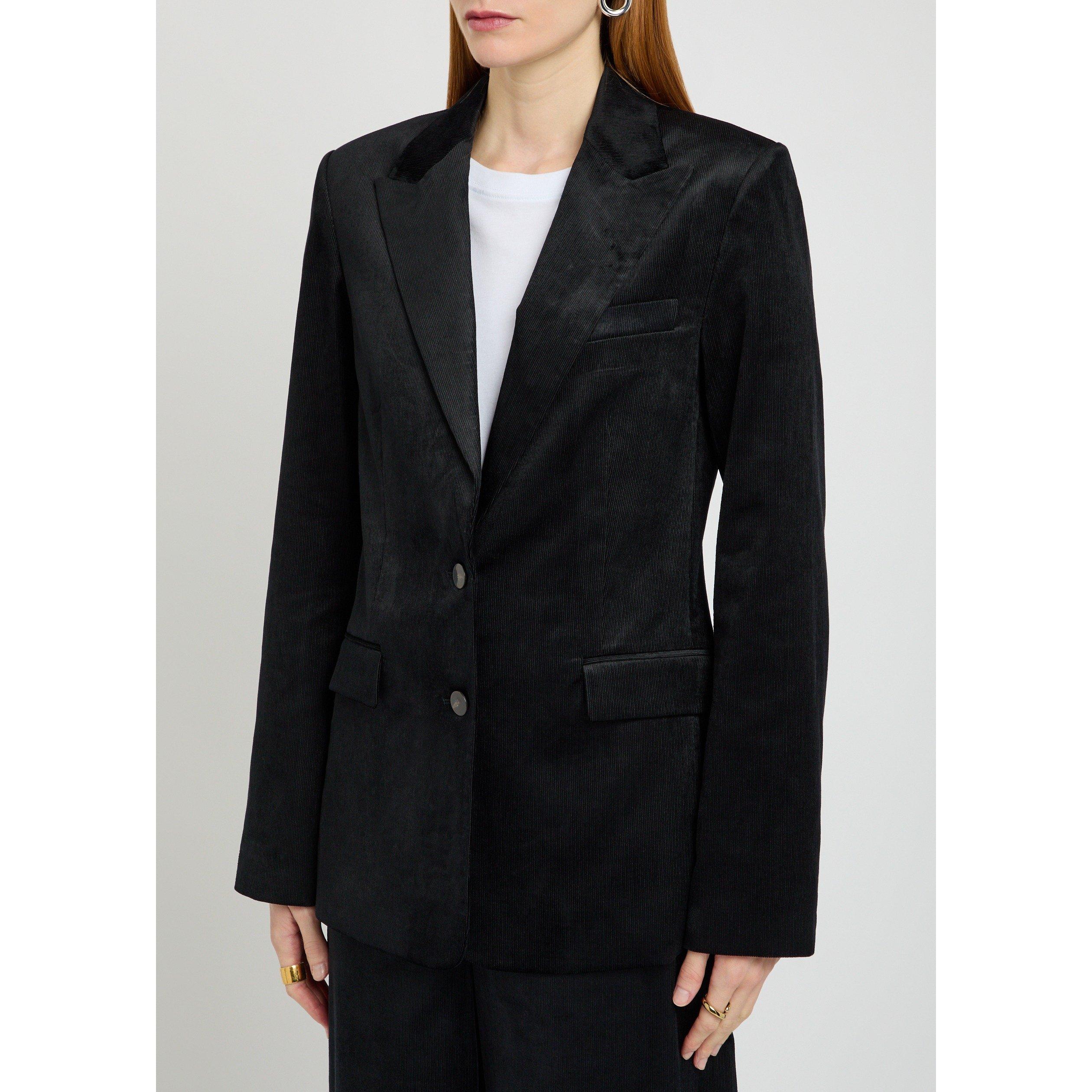 BLACK - Vince - Women's Velvet Slim-Fit Blazer - 2