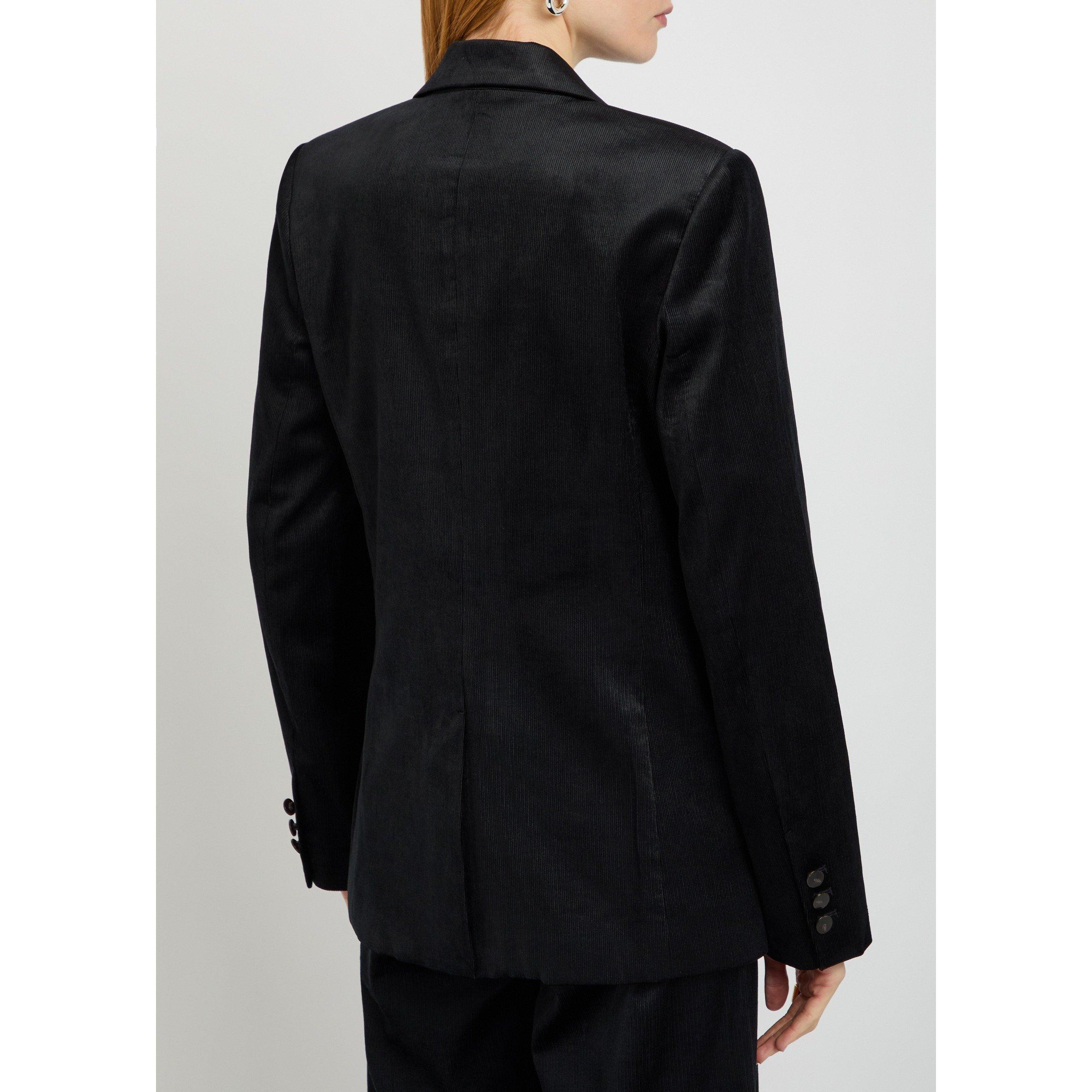 BLACK - Vince - Women's Velvet Slim-Fit Blazer - 3