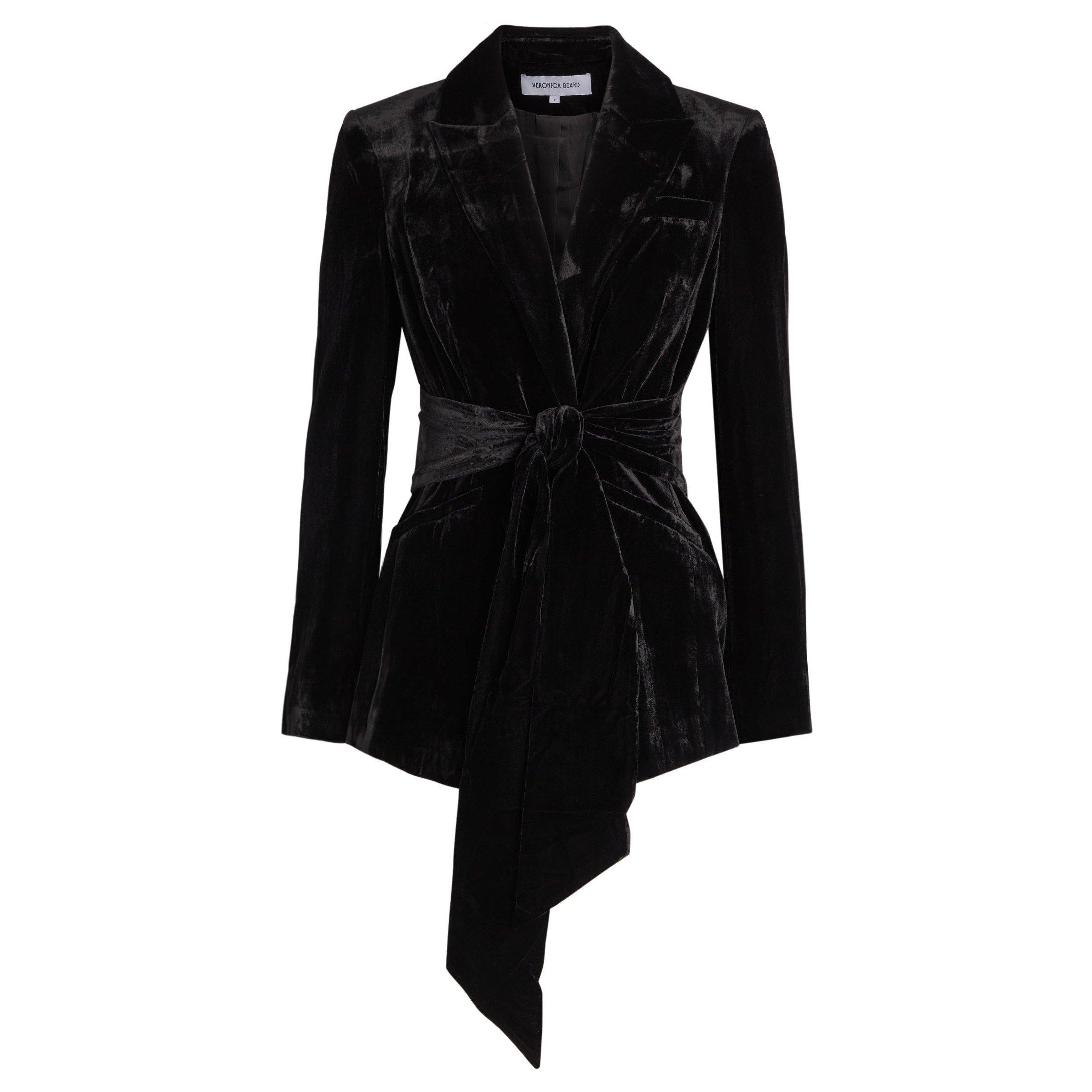 BLACK - Veronica Beard - Women's Issel Jacket Velvet Blazer - 1