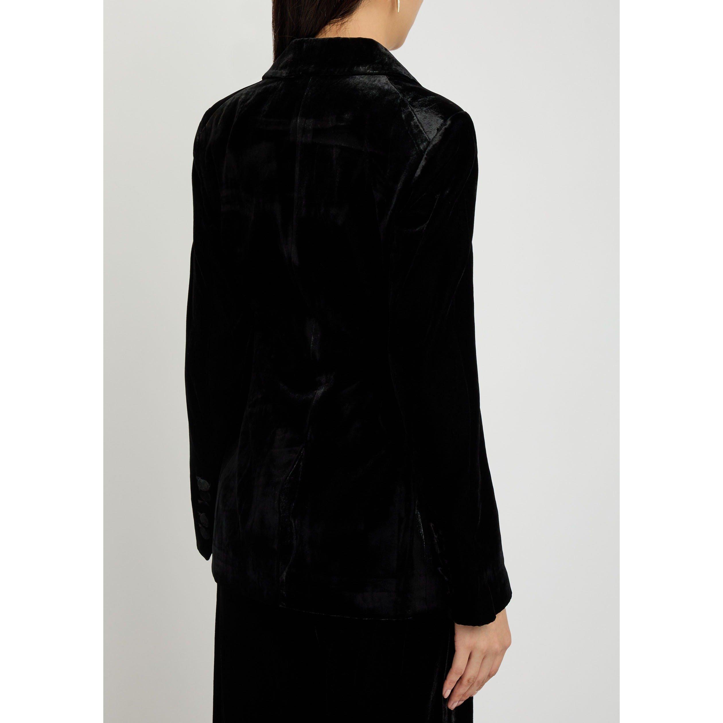 BLACK - Veronica Beard - Women's Issel Jacket Velvet Blazer - 3