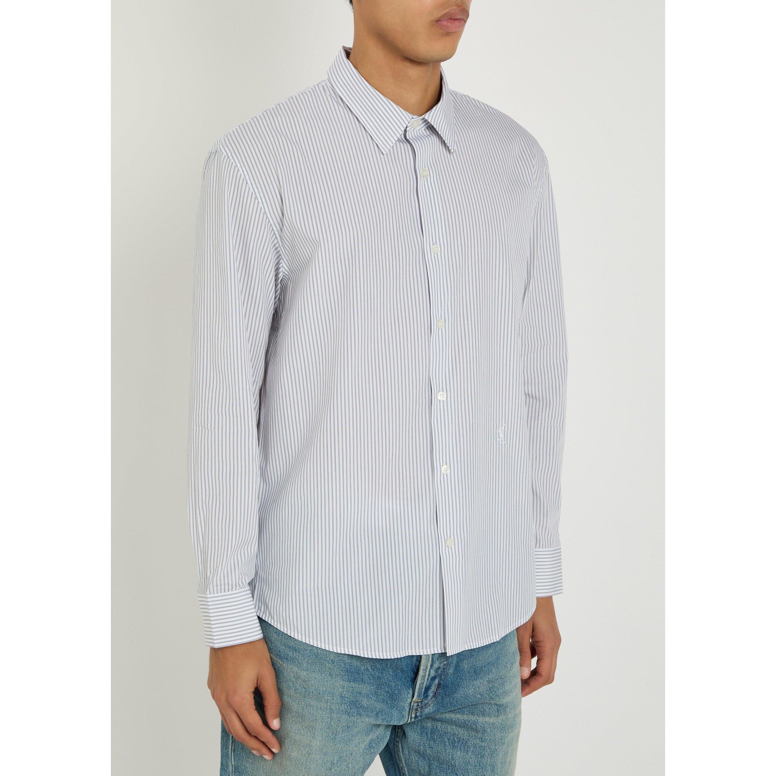 GREY - Saint Laurent - YSL STRIPE CLASSIC SHIRT - 2