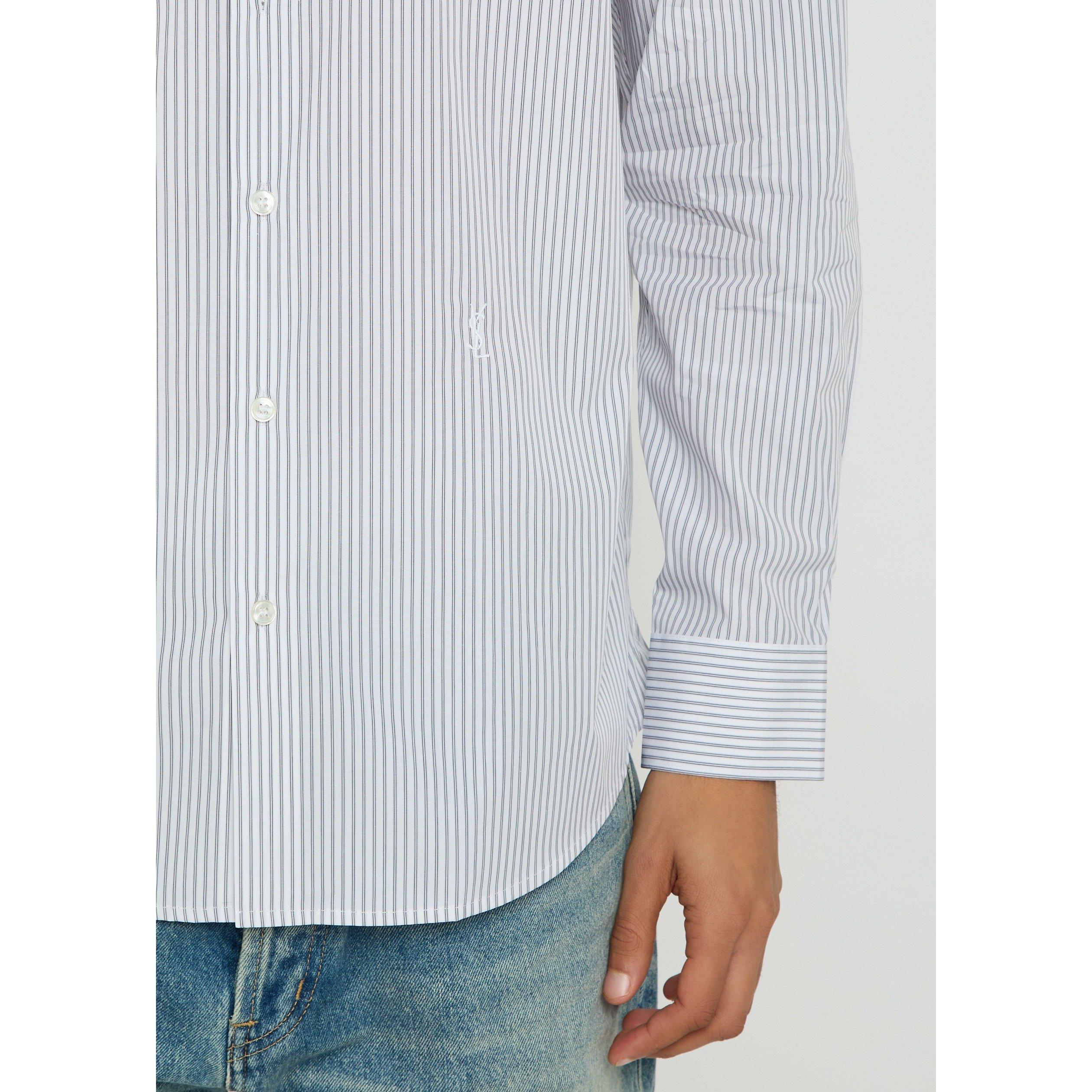 GREY - Saint Laurent - YSL STRIPE CLASSIC SHIRT - 4