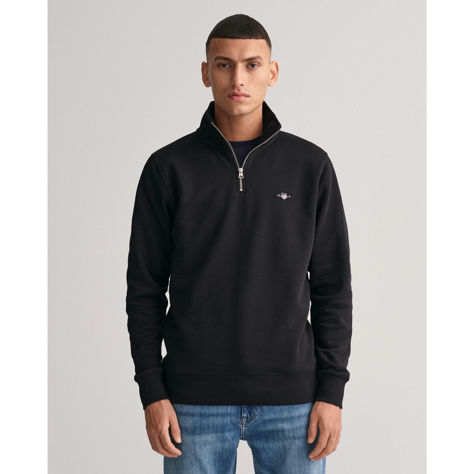 Gant Shield Half-Zip Sweatshirt - Black 005 - S