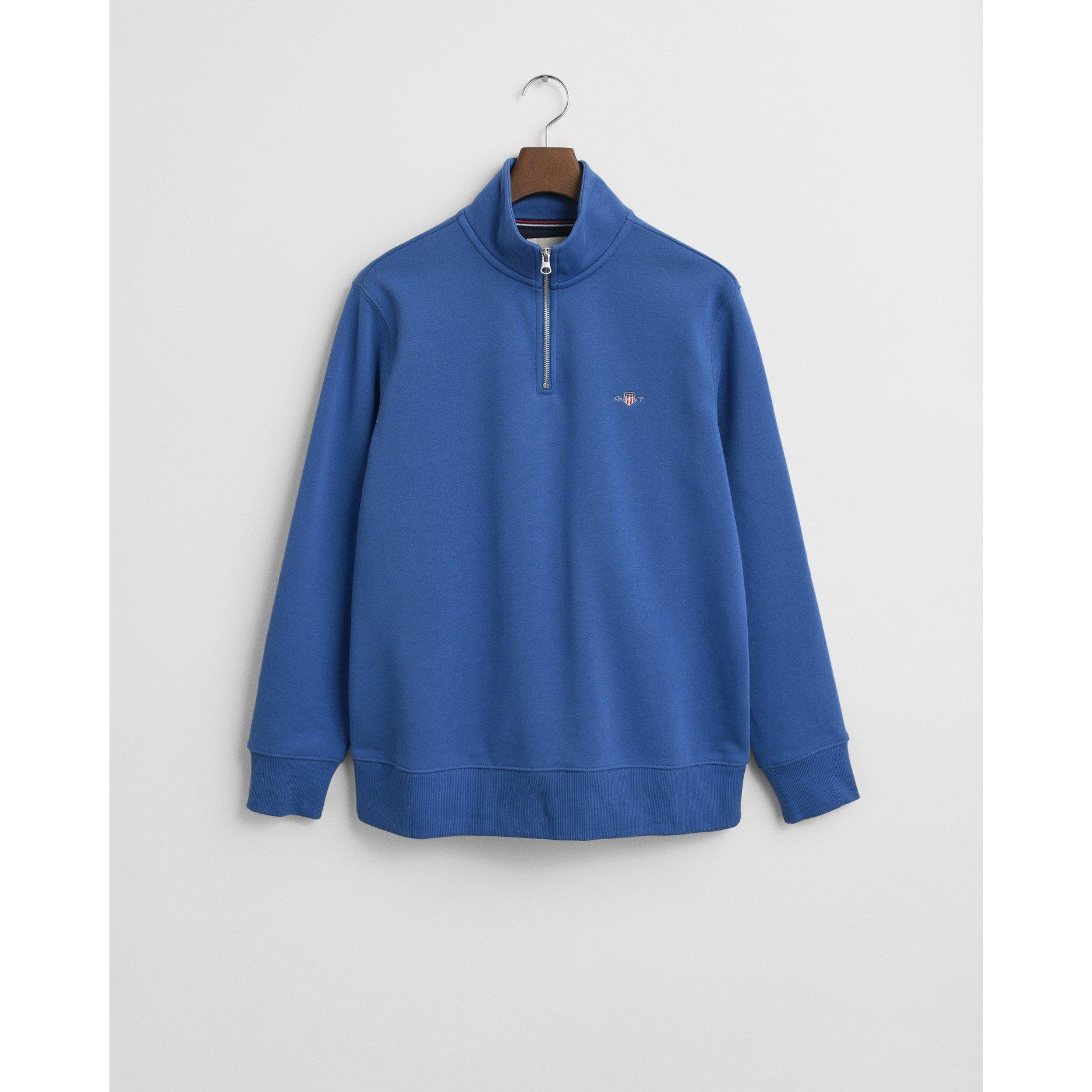 Gant Shield Half-Zip Sweatshirt - Rich Blue - L