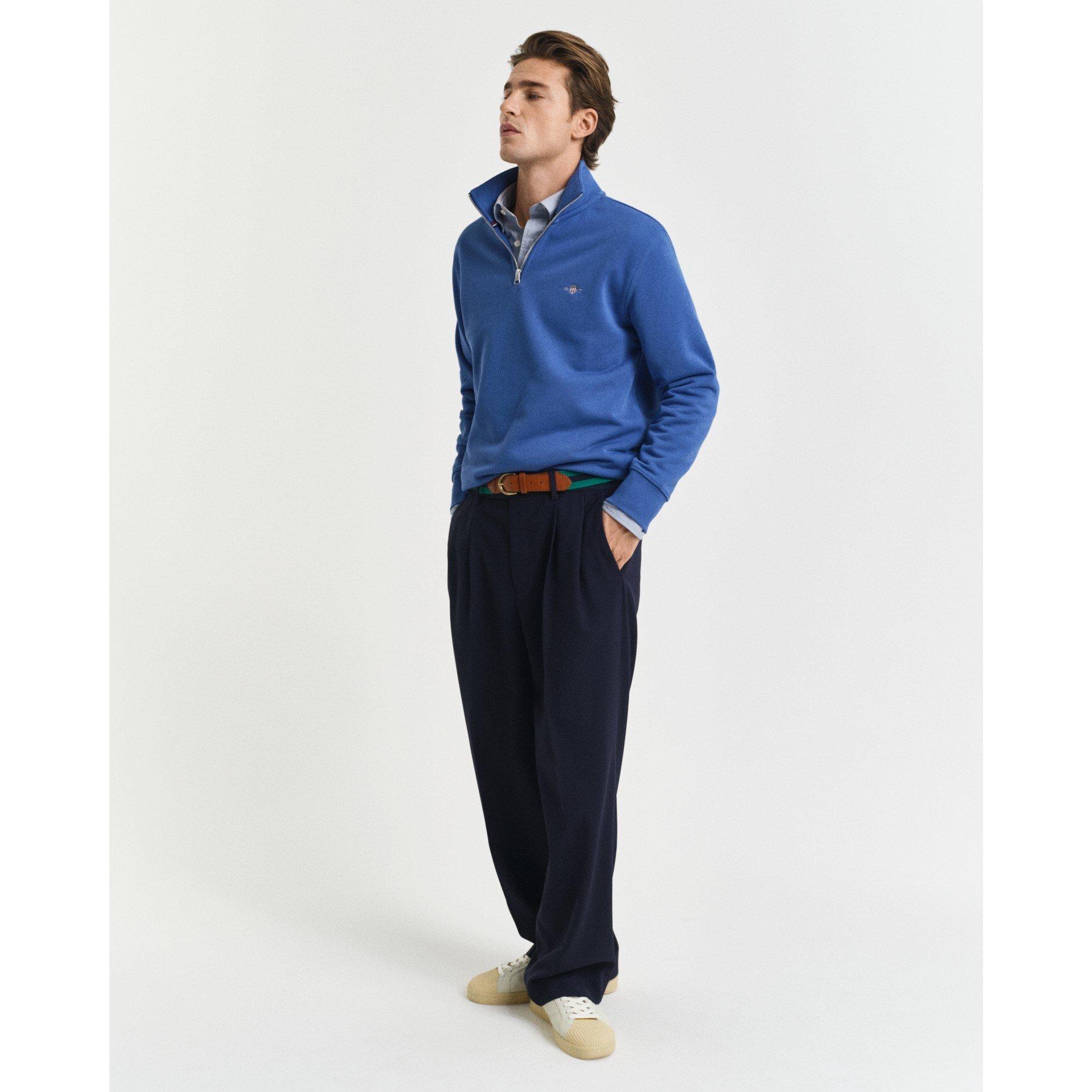 Rich Blue - Gant - Shield Half-Zip Sweatshirt - 4