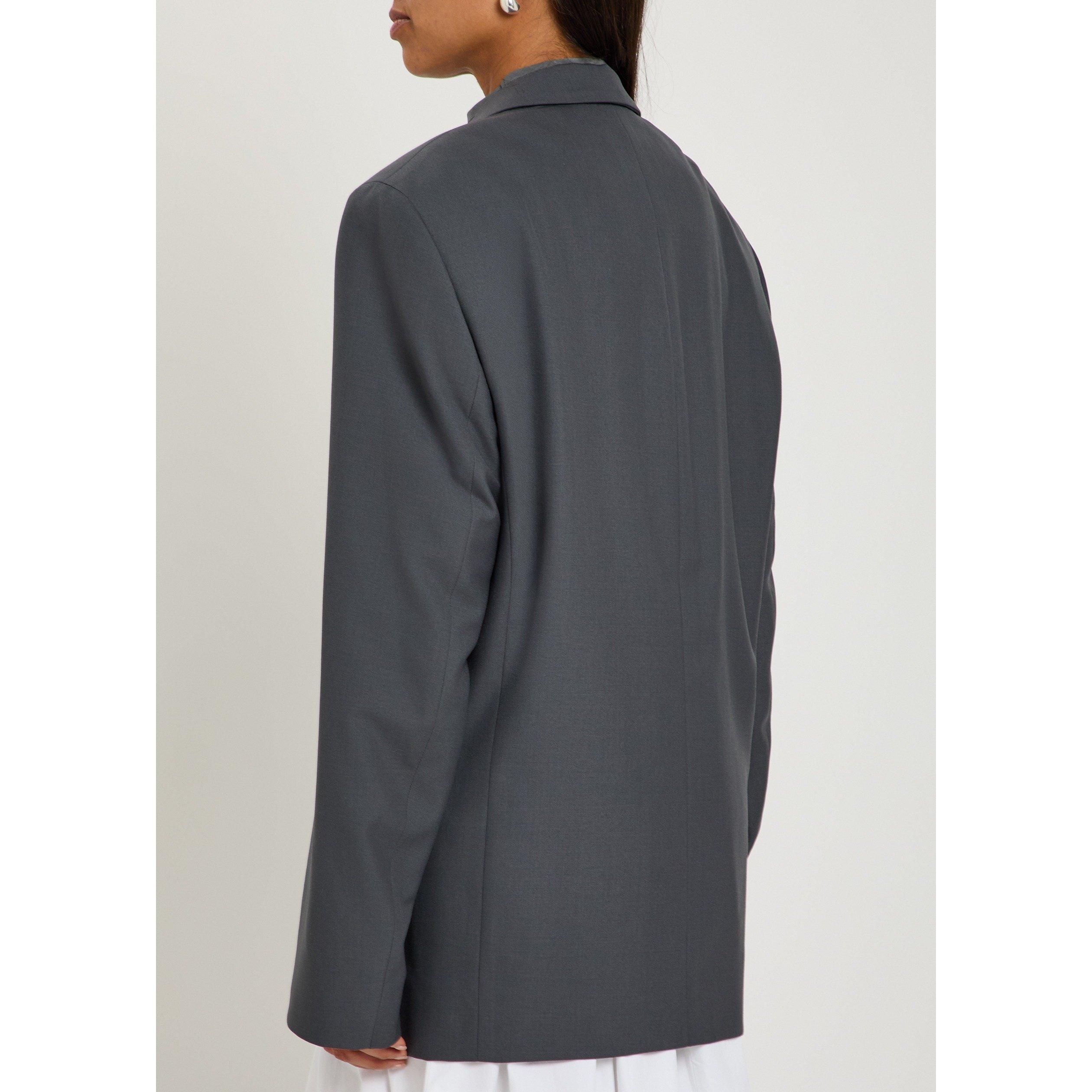 DARK GREY - Lemaire - Women's Tailored Double-Breasted Wool Blazer - 3