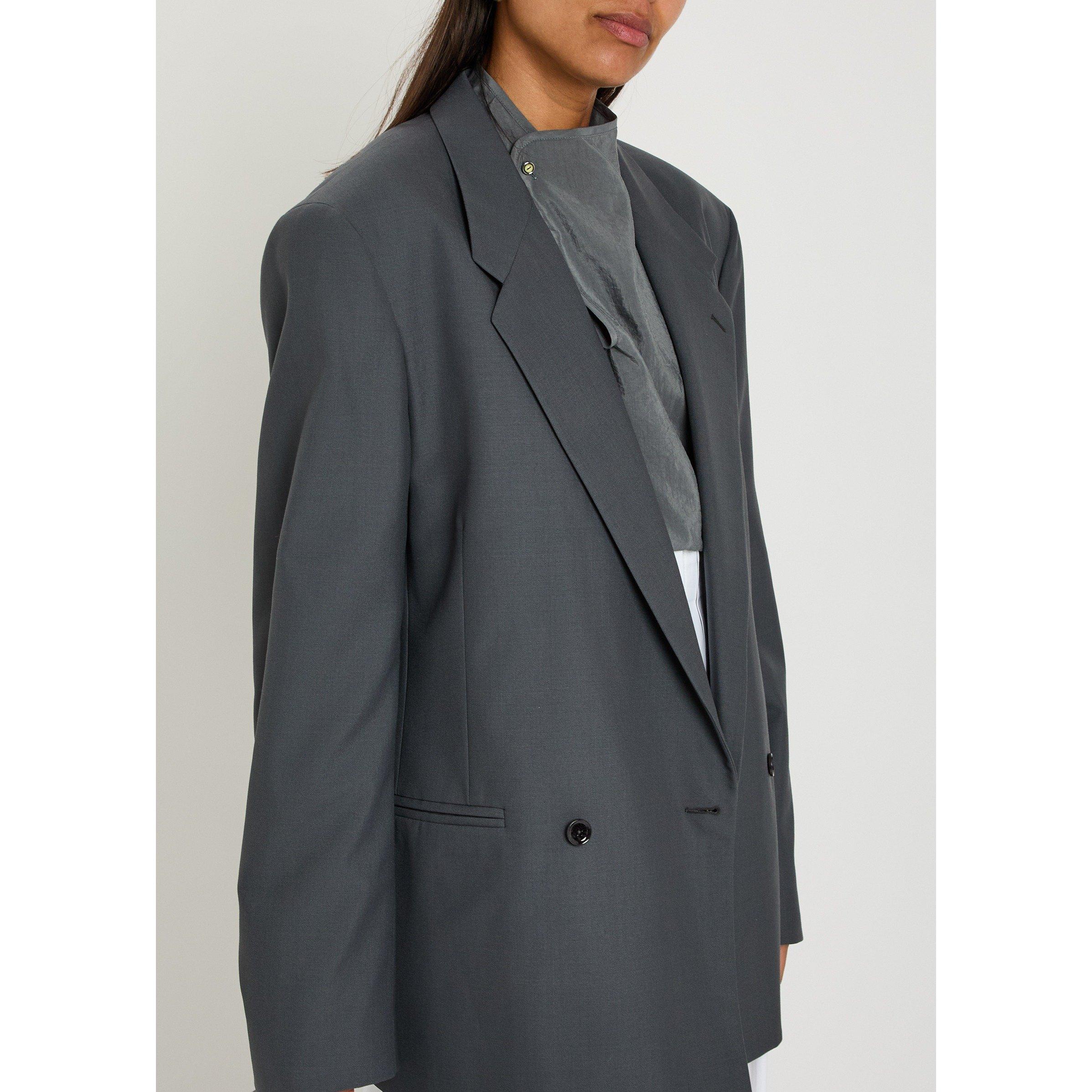 DARK GREY - Lemaire - Women's Tailored Double-Breasted Wool Blazer - 4