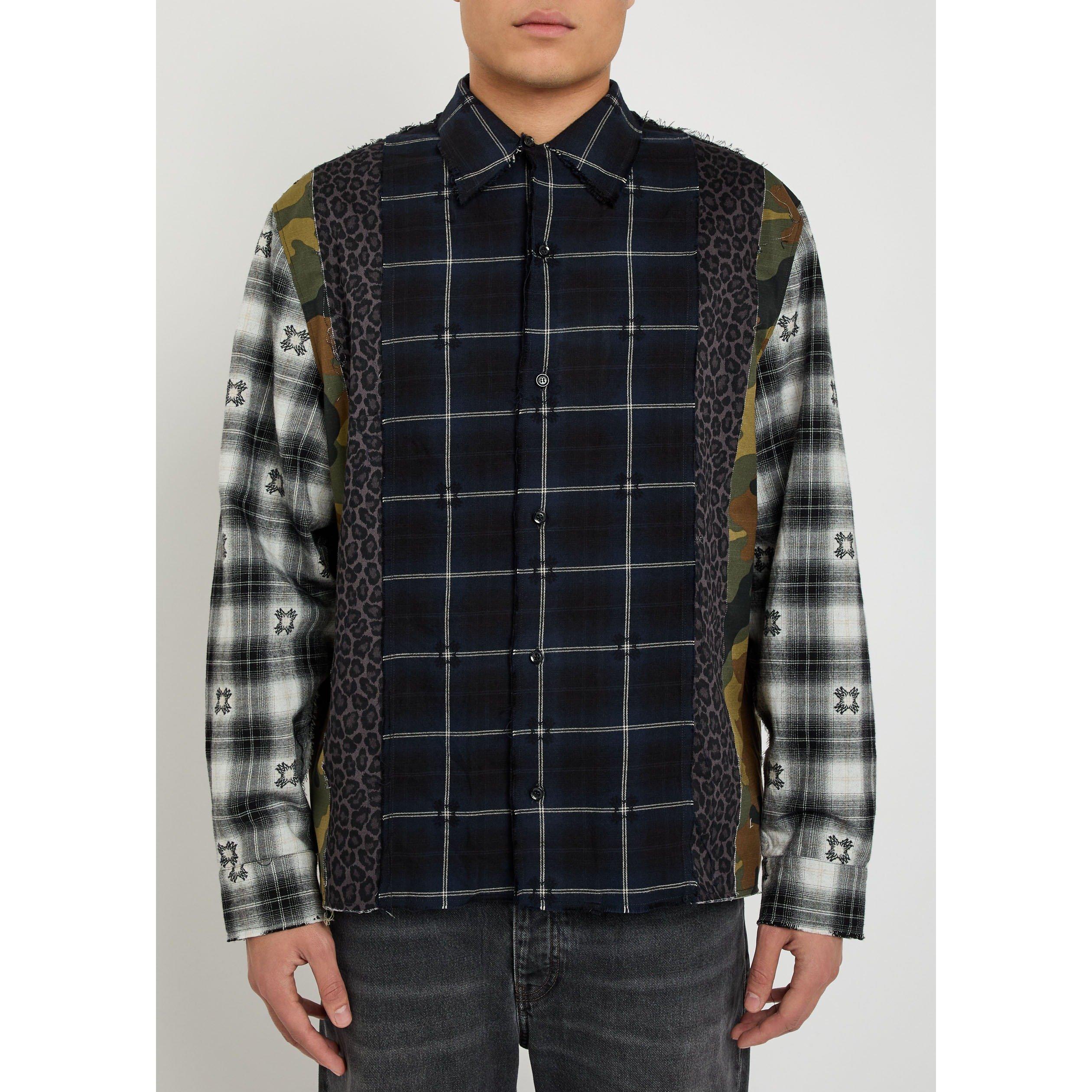 BLUE - Amiri - AMIRI SPLICED QUAD FLANNEL - 2