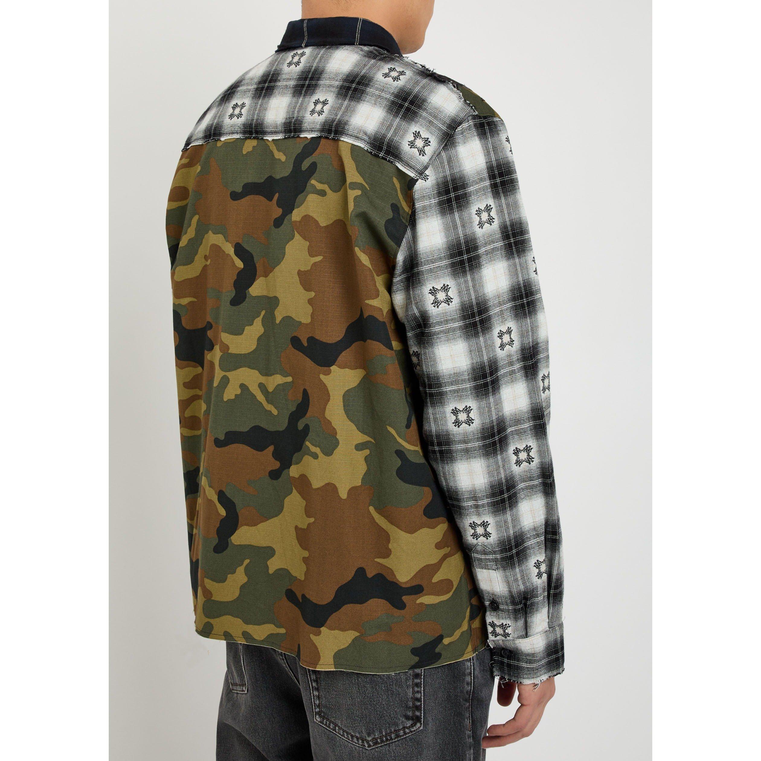 BLUE - Amiri - AMIRI SPLICED QUAD FLANNEL - 3