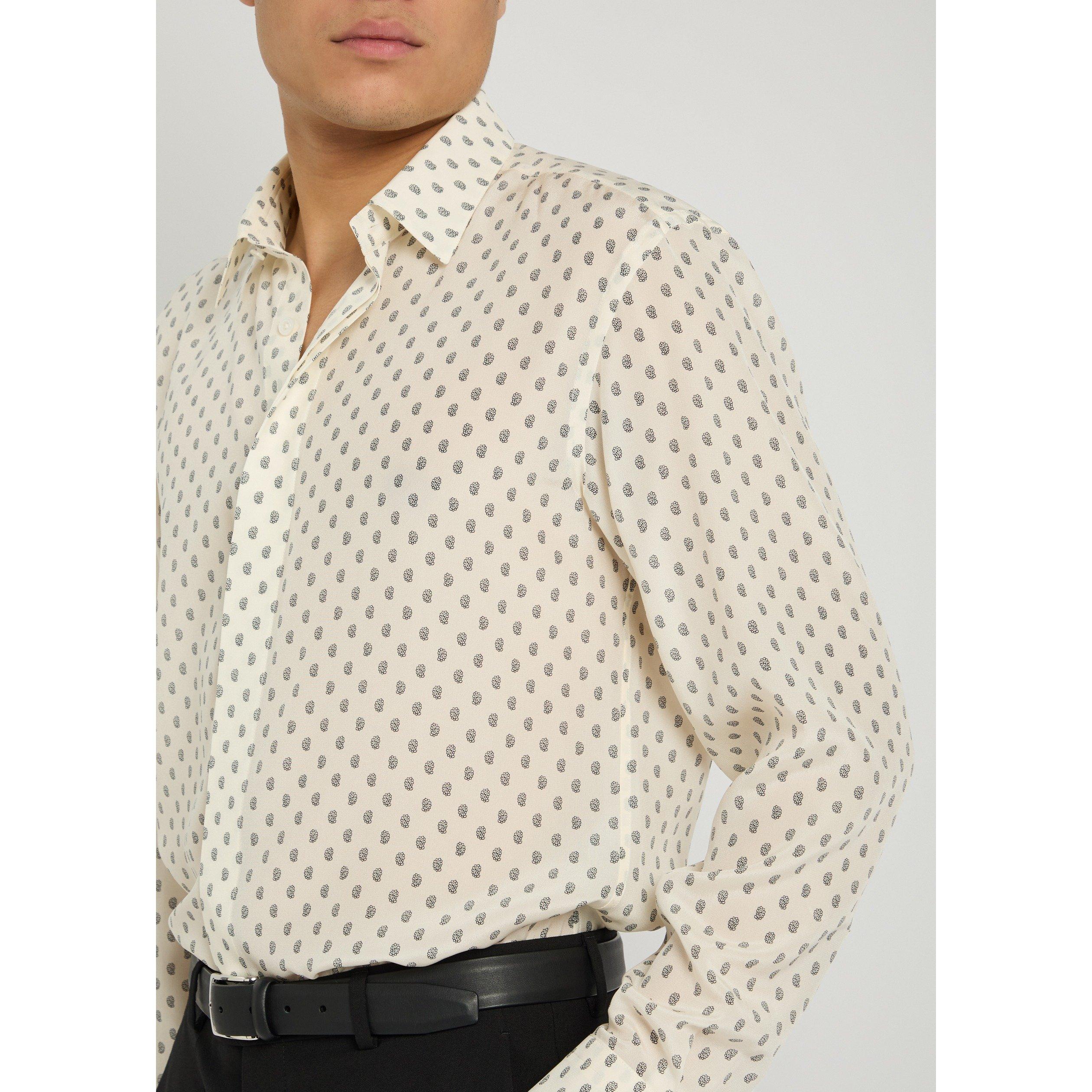 WHITE AND BLUE - Tom Ford - TF PAISLEY PRINT FLUID SHIRT - 4