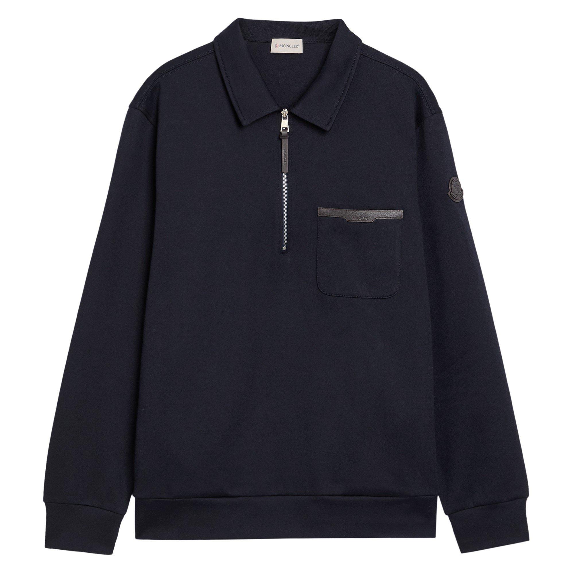 NAVY - Moncler - MON 1/4 ZIP CREW - 1