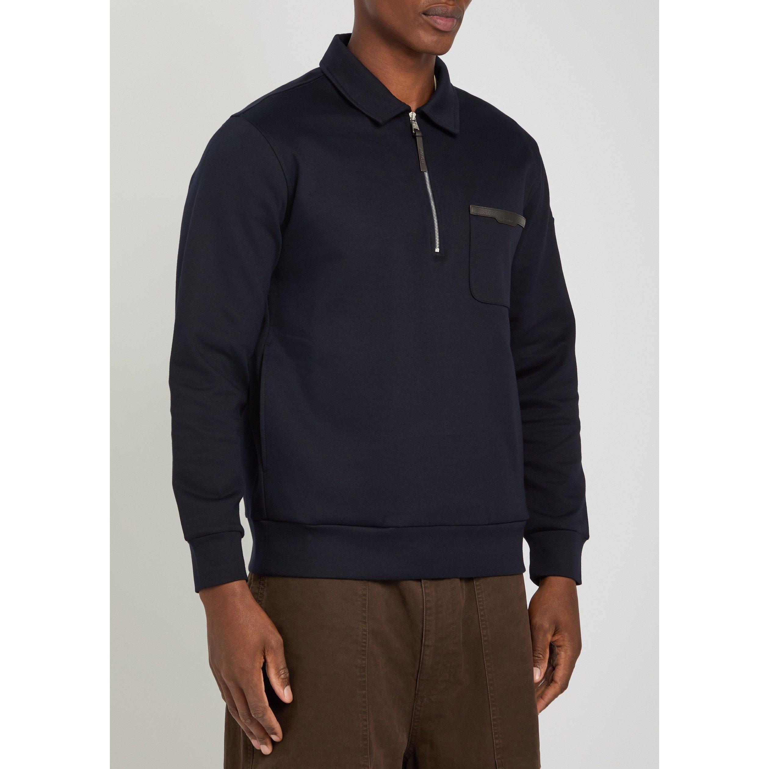 NAVY - Moncler - MON 1/4 ZIP CREW - 2