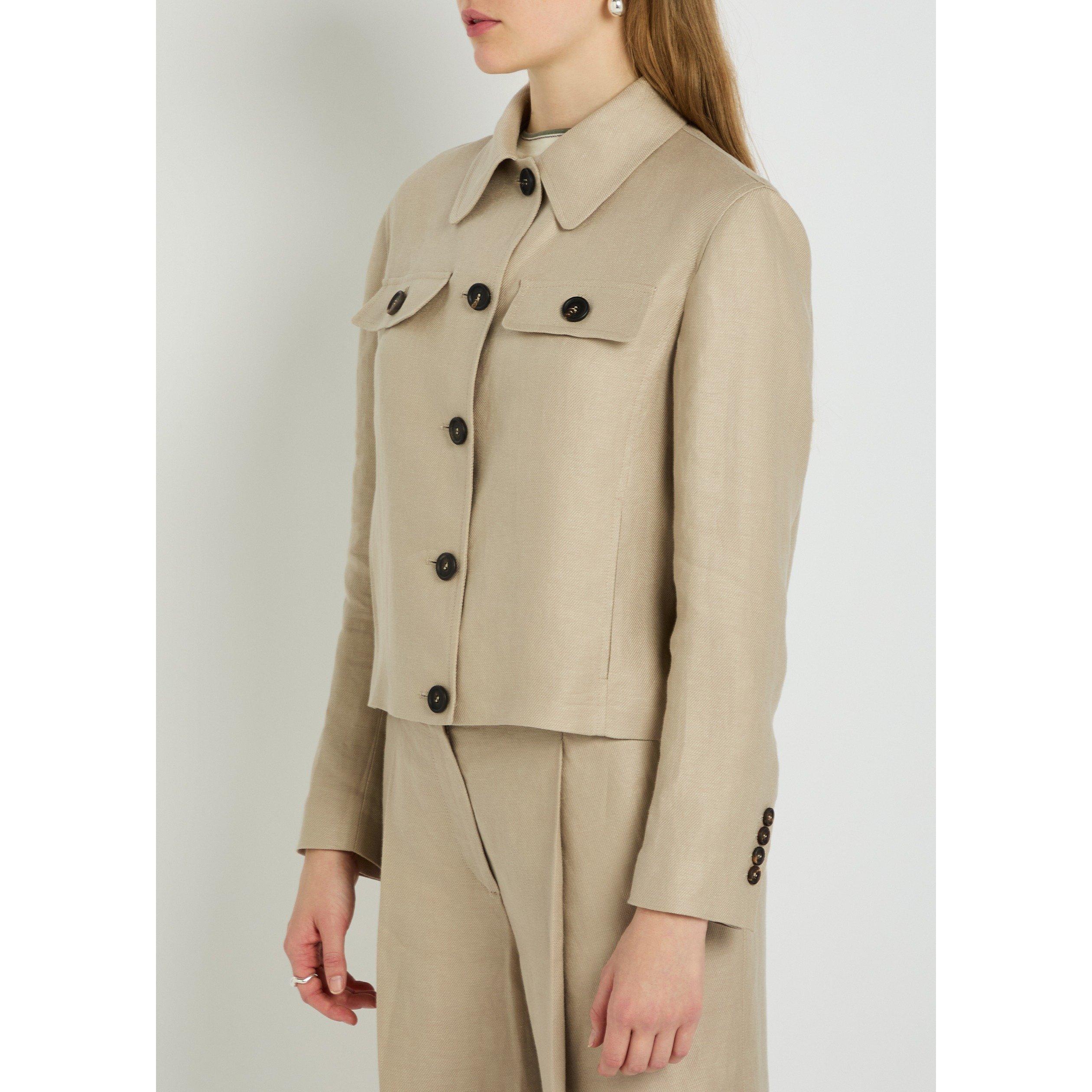 BEIGE - Brunello Cucinelli - Women's Linen Cropped Blazer - 2