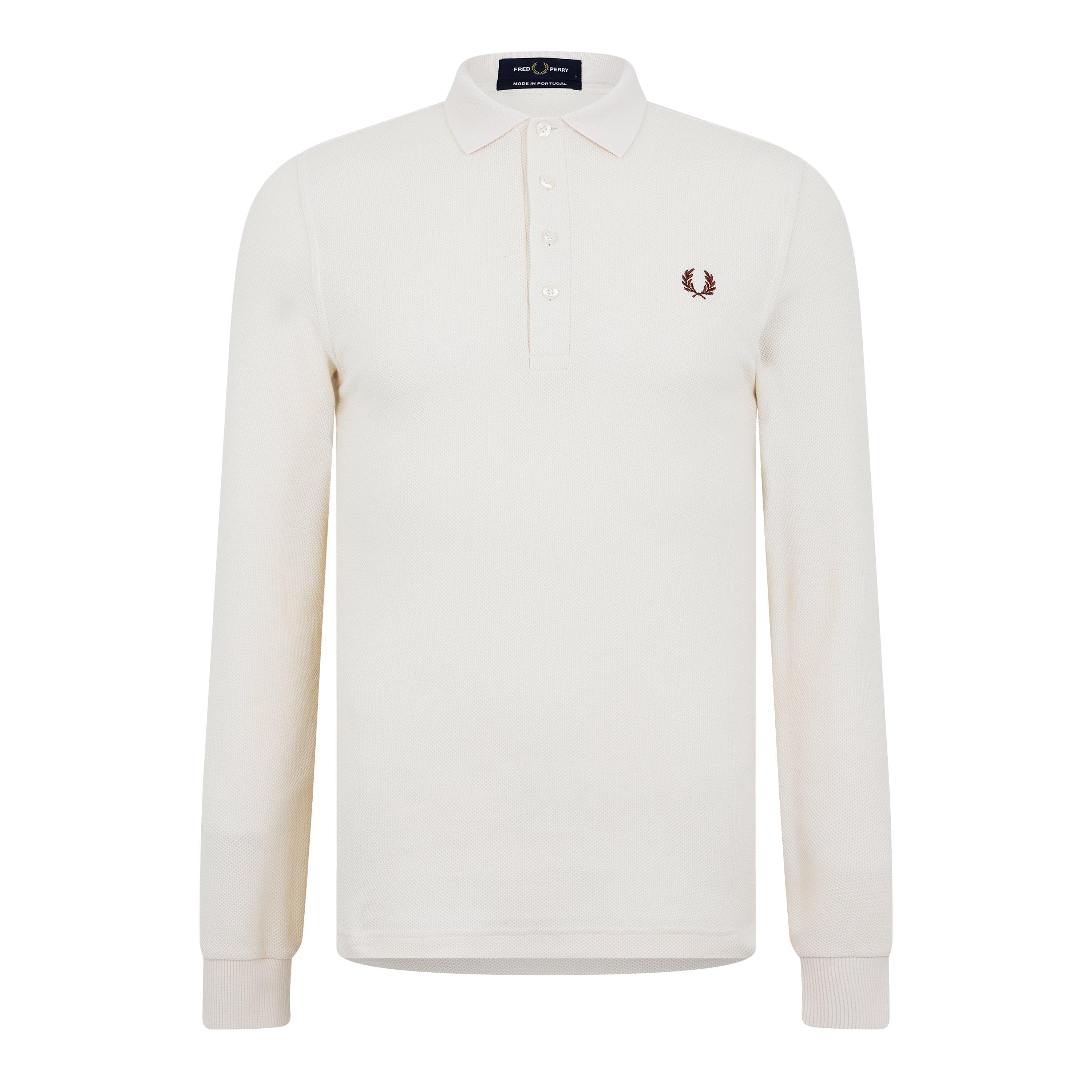 Ecru 560 - Fred Perry - Men's Honeycomb Long-Sleeve Polo Shirt - 5