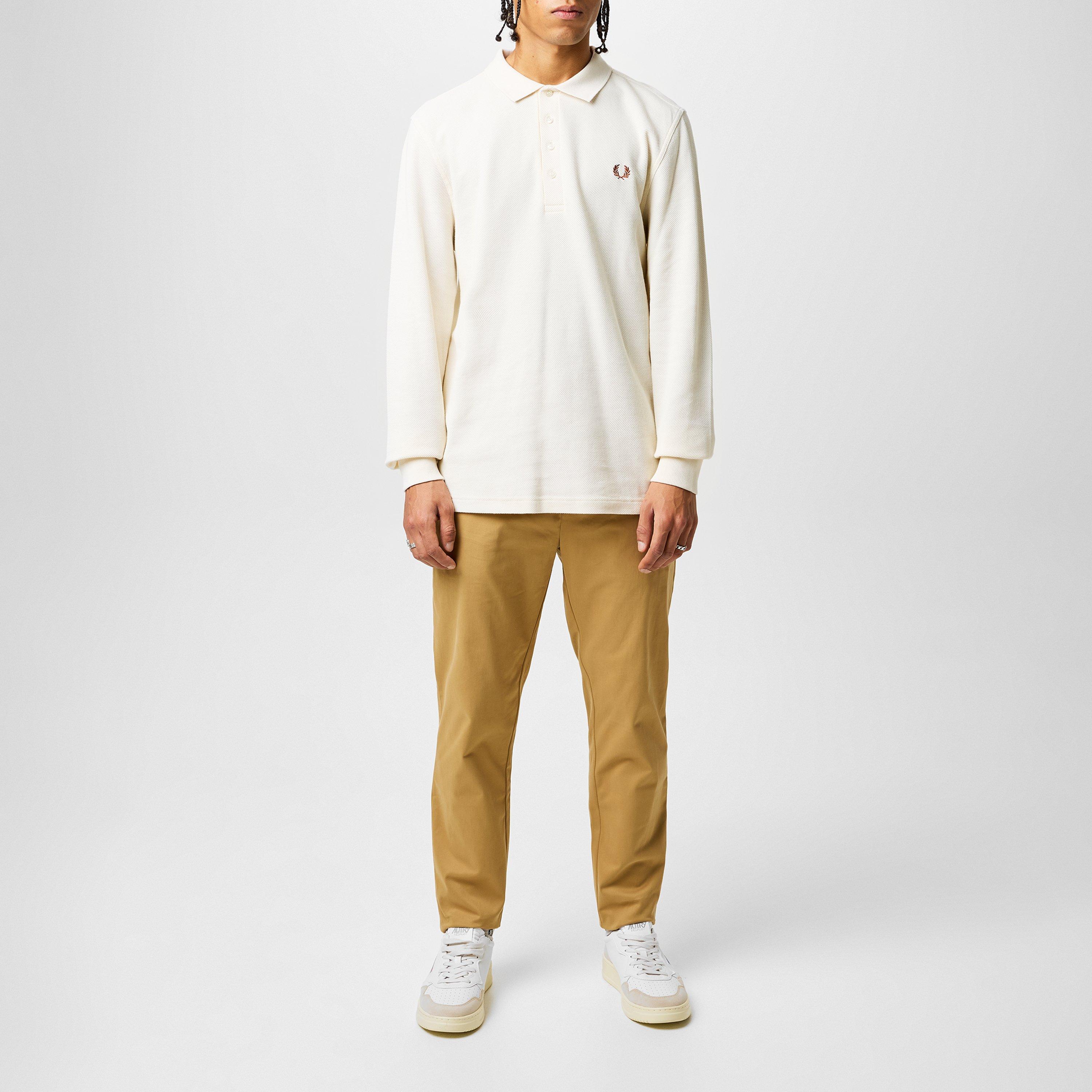 Ecru 560 - Fred Perry - Men's Honeycomb Long-Sleeve Polo Shirt - 4