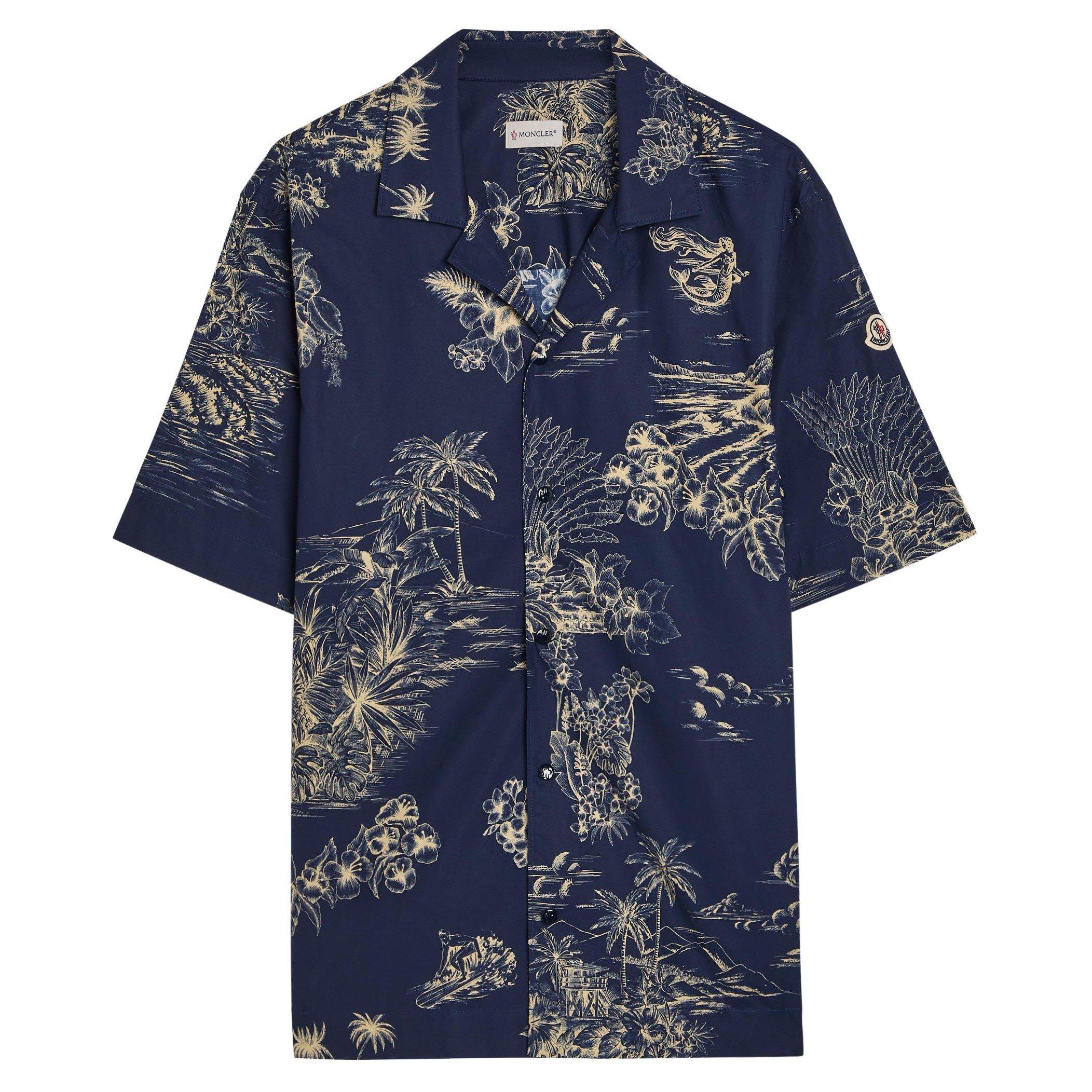 NAVY AND OTHER - Moncler - MON PRINT HAWAII SHIRT SS - 1