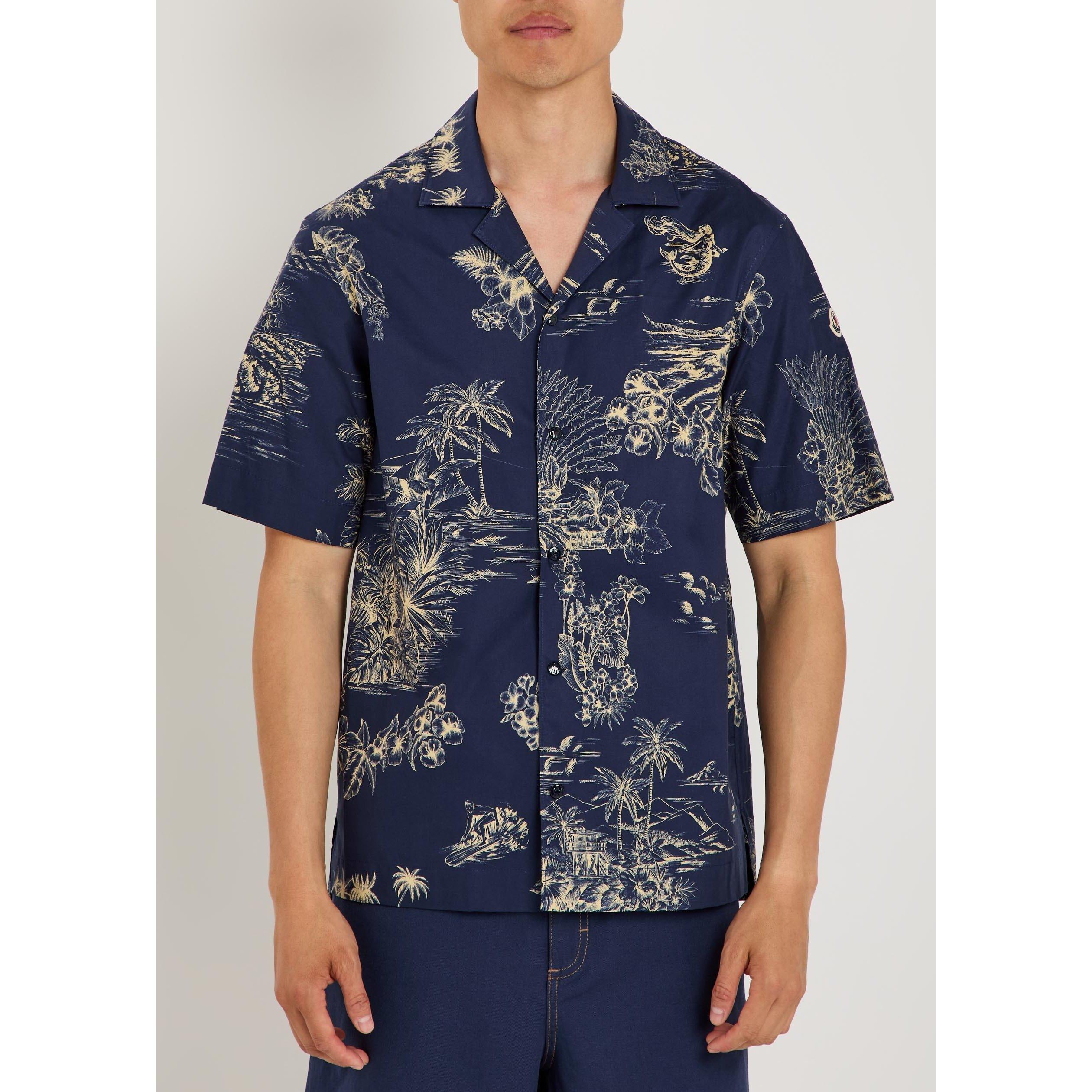 NAVY AND OTHER - Moncler - MON PRINT HAWAII SHIRT SS - 2