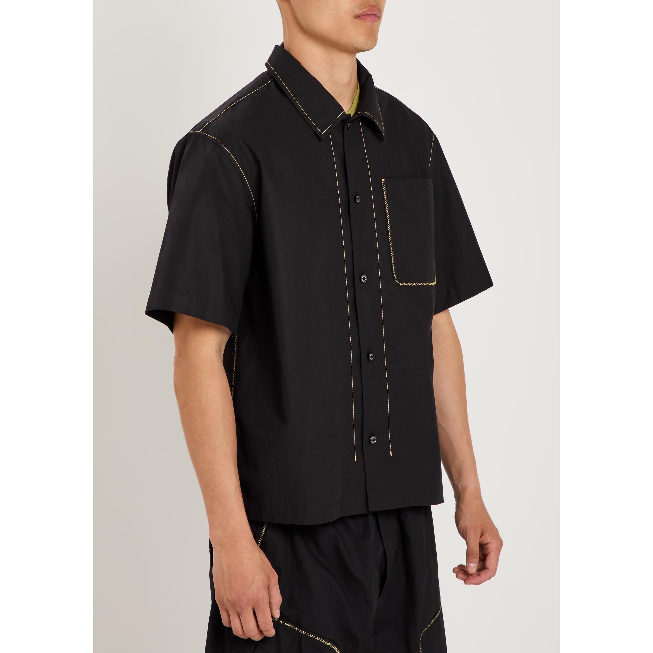 BLACK - Moncler - Men's Cotton Short-Sleeve Shirt - 2
