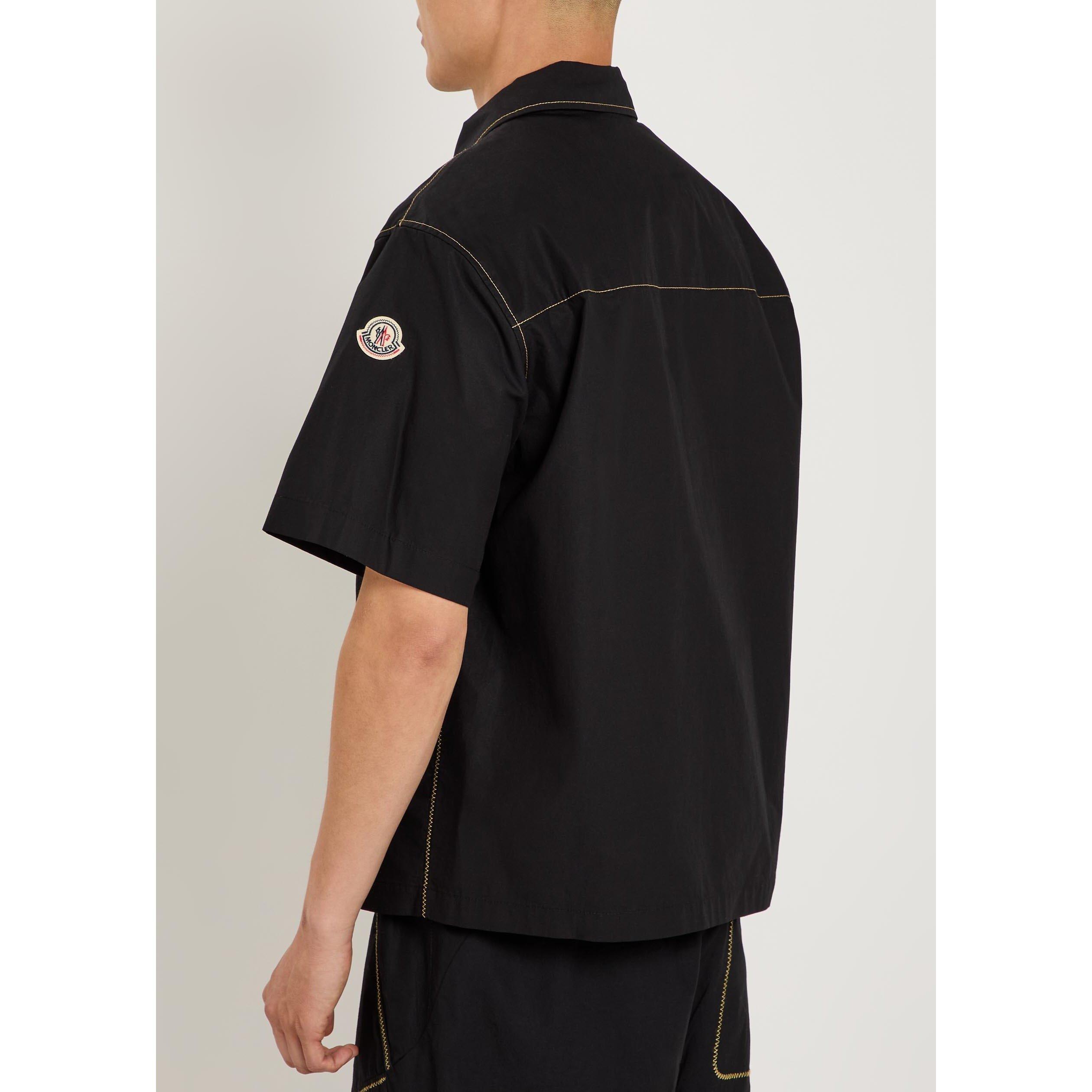 BLACK - Moncler - Men's Cotton Short-Sleeve Shirt - 3