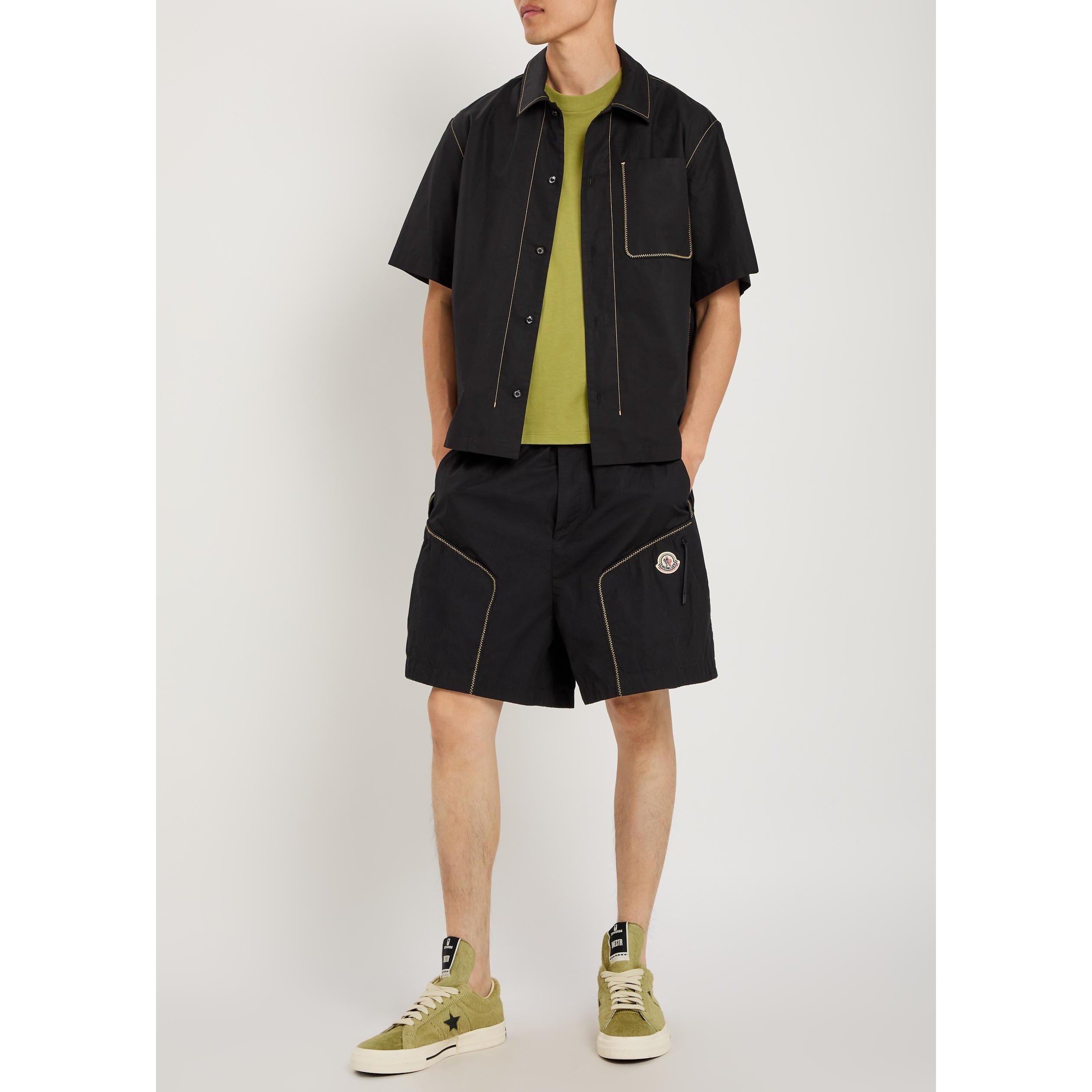 BLACK - Moncler - Men's Cotton Short-Sleeve Shirt - 5