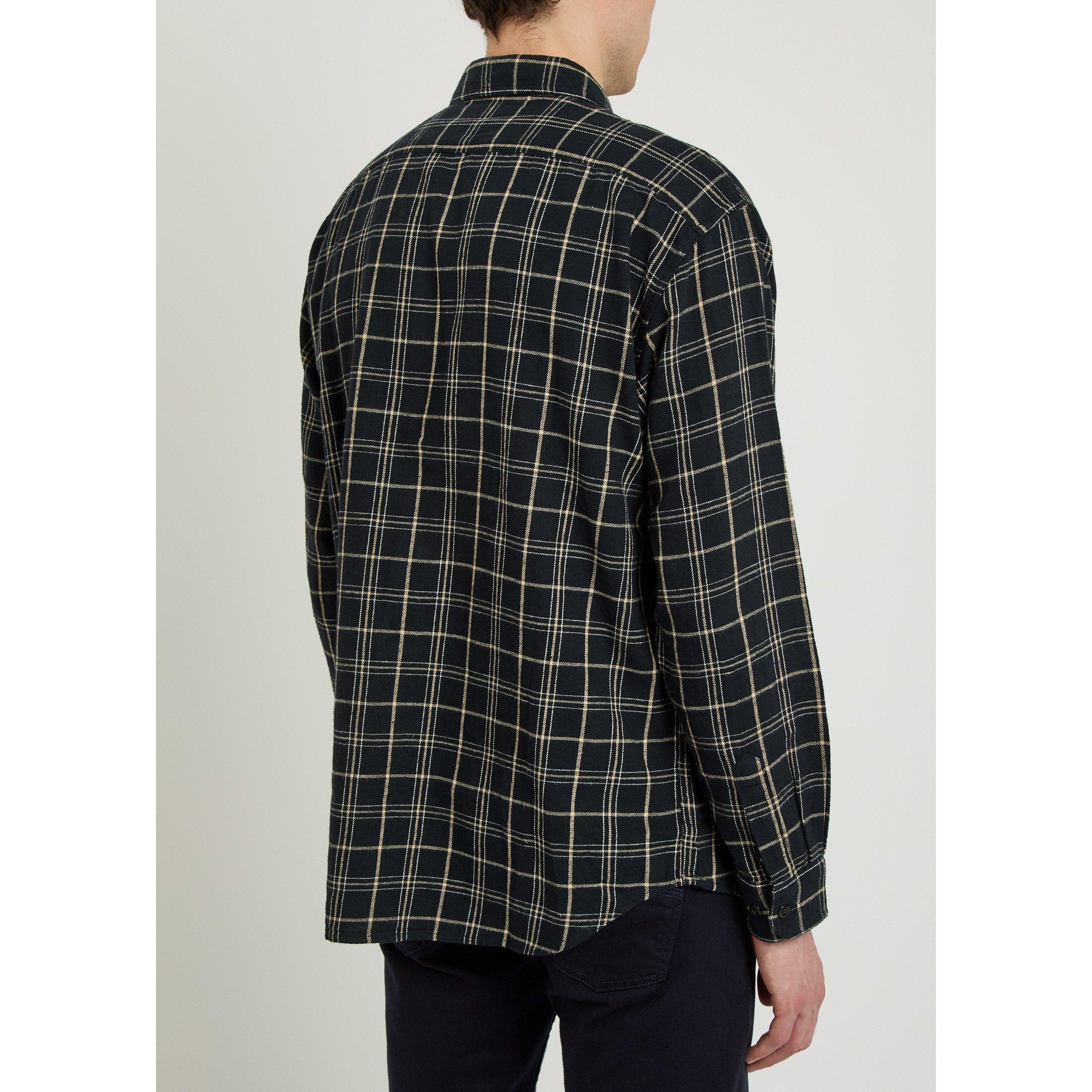 BLACK - Nudie Jeans - Men's Check Long-Sleeve Cotton Shirt - 3